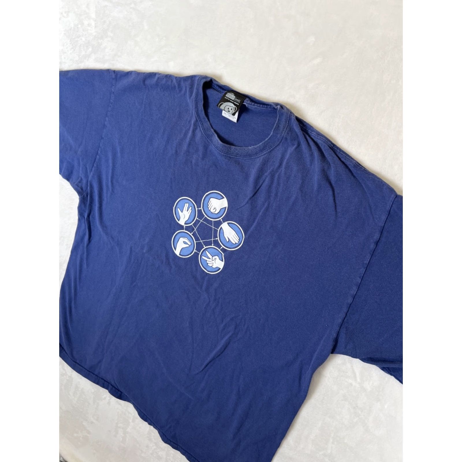 Vintage VINTAGE ThinkGeek T-Shirt 2XL Mens Blue Graphic Print Short Sleeve Crew Neck 90s Geek Store Promo Size US XXL / EU 58 / 5 - 4 Thumbnail