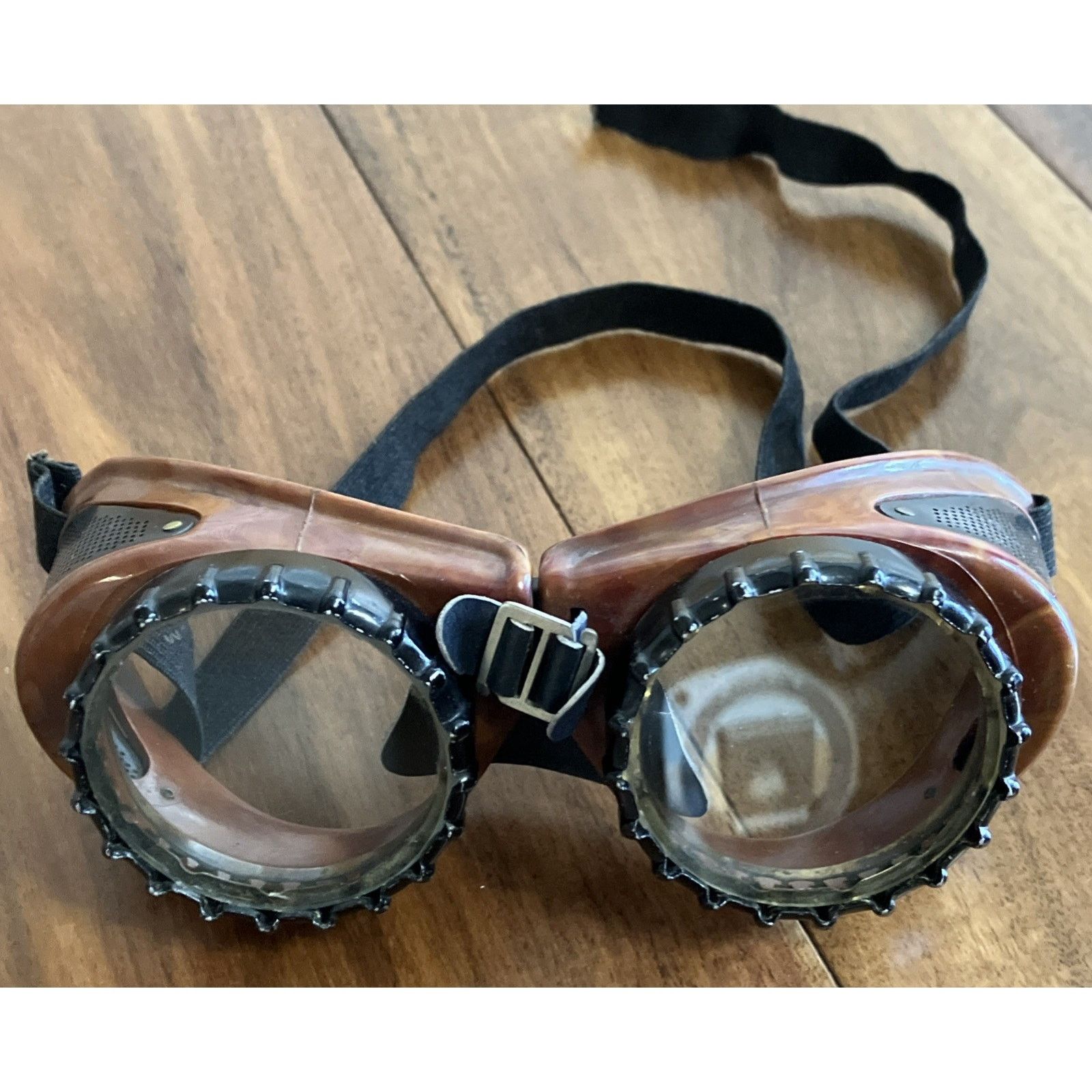 American Optical Vintage 1950s Steam Punk Motorcycle Aviator Goggles Bakelite Size ONE SIZE - 2 Thumbnail