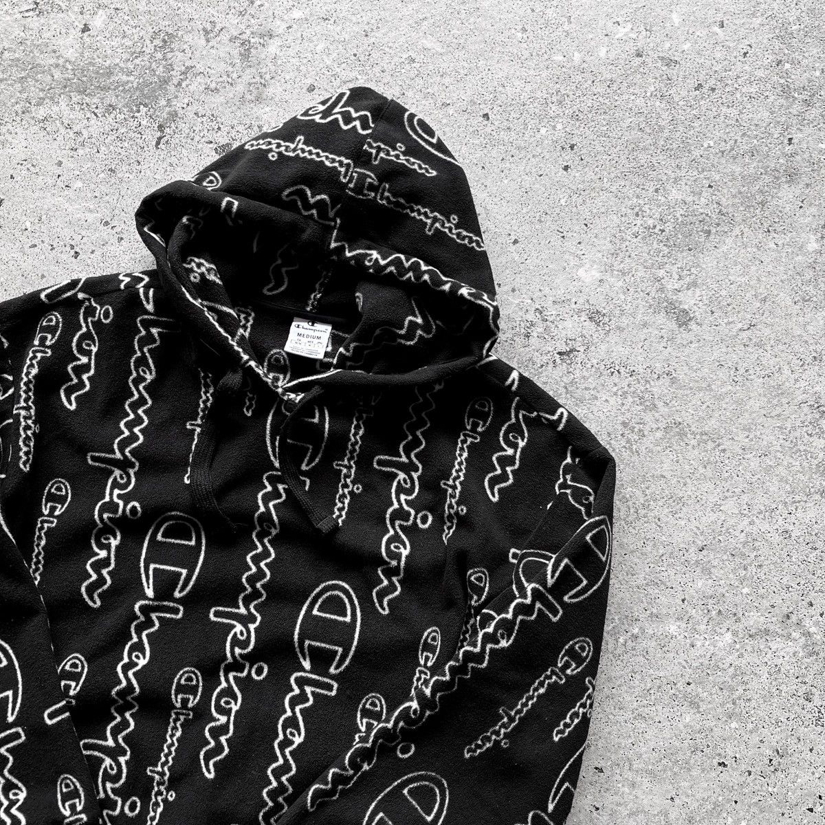 Champion × Designer Champion Womens Monogram Full Logo Printed Fleece Hoodie Size M / US 6-8 / IT 42-44 - 2 Thumbnail