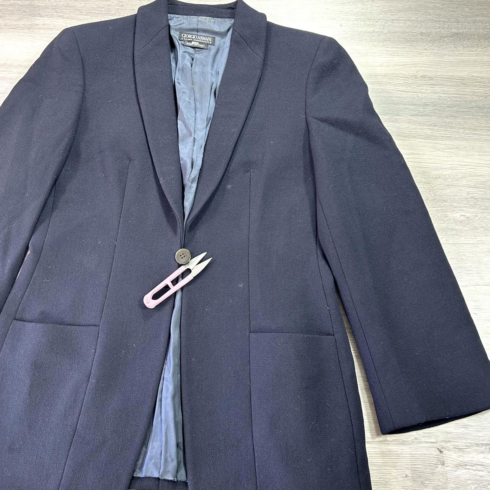 Giorgio Armani VTG Giorgio Armani Blazer Womens 40 Black Wool Made Italy Classic Suit Jacket Shirt? Size S / US 4 / IT 40 - 5 Thumbnail