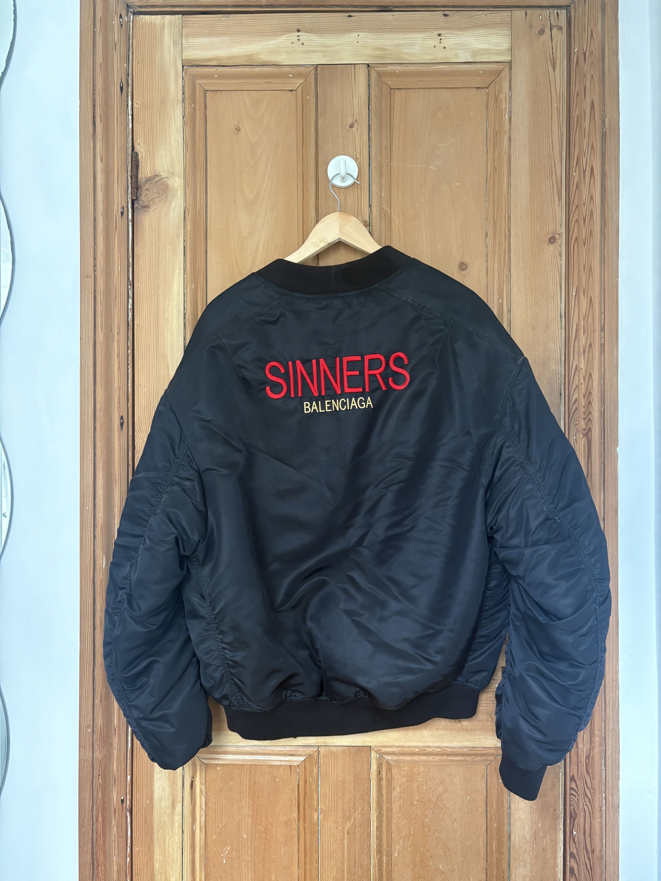 Balenciaga Balenciaga SINNERS Satin Bomber Jacket | Grailed