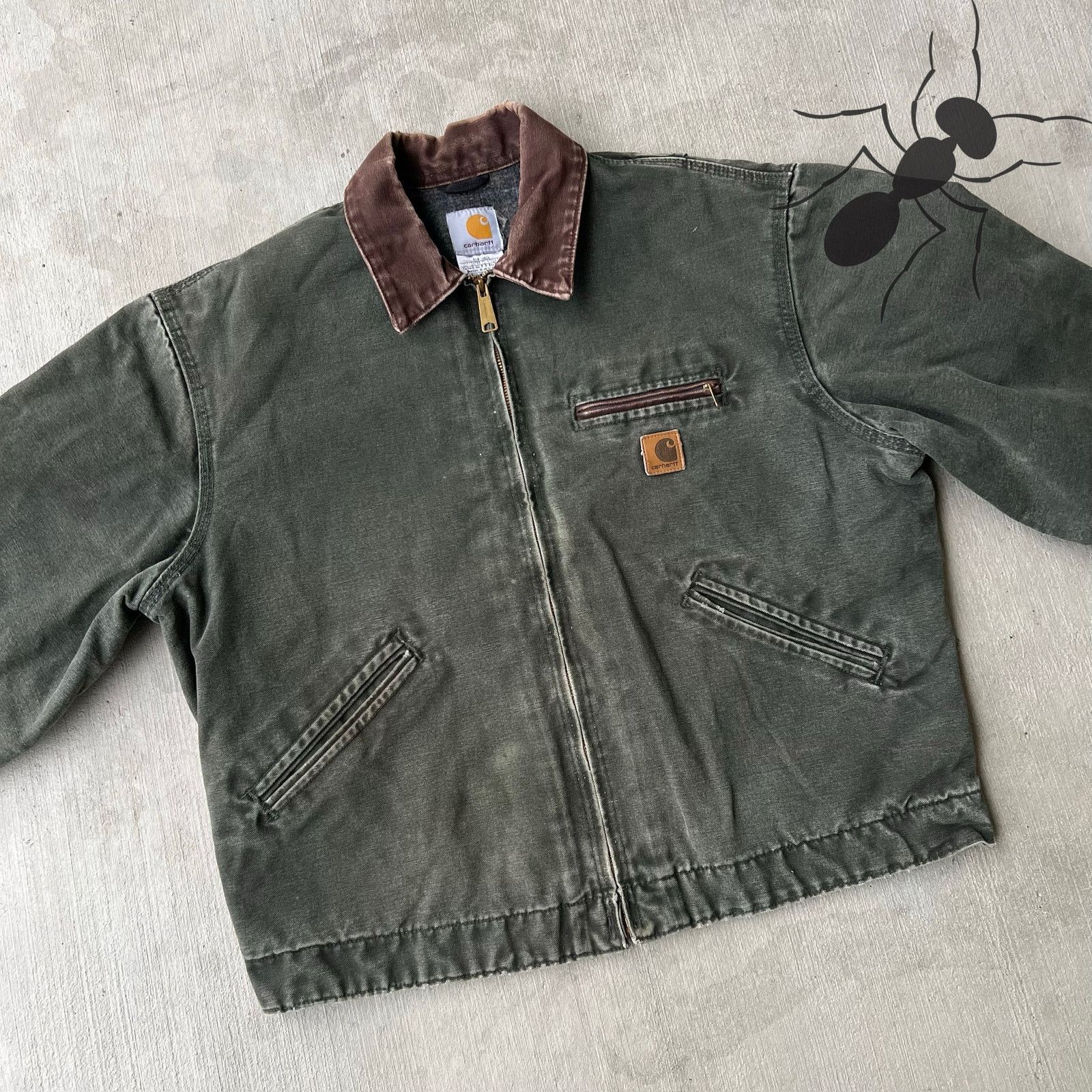 Carhartt × Vintage Carhartt J97 MOS faded green detroit work wear jacket Size US L / EU 52-54 / 3 - 2 Thumbnail
