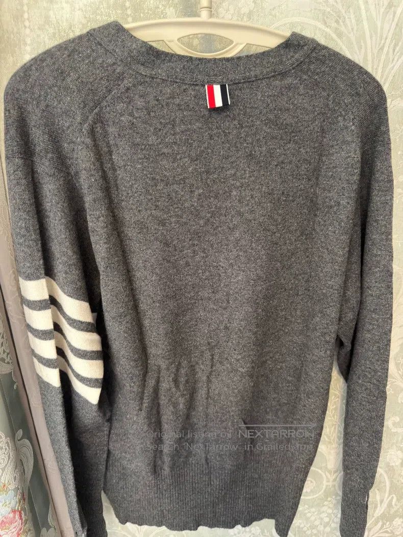 Thom Browne Thom Browne Gray Cashmere Cardigan Size US XXL / EU 58 / 5 - 4 Thumbnail