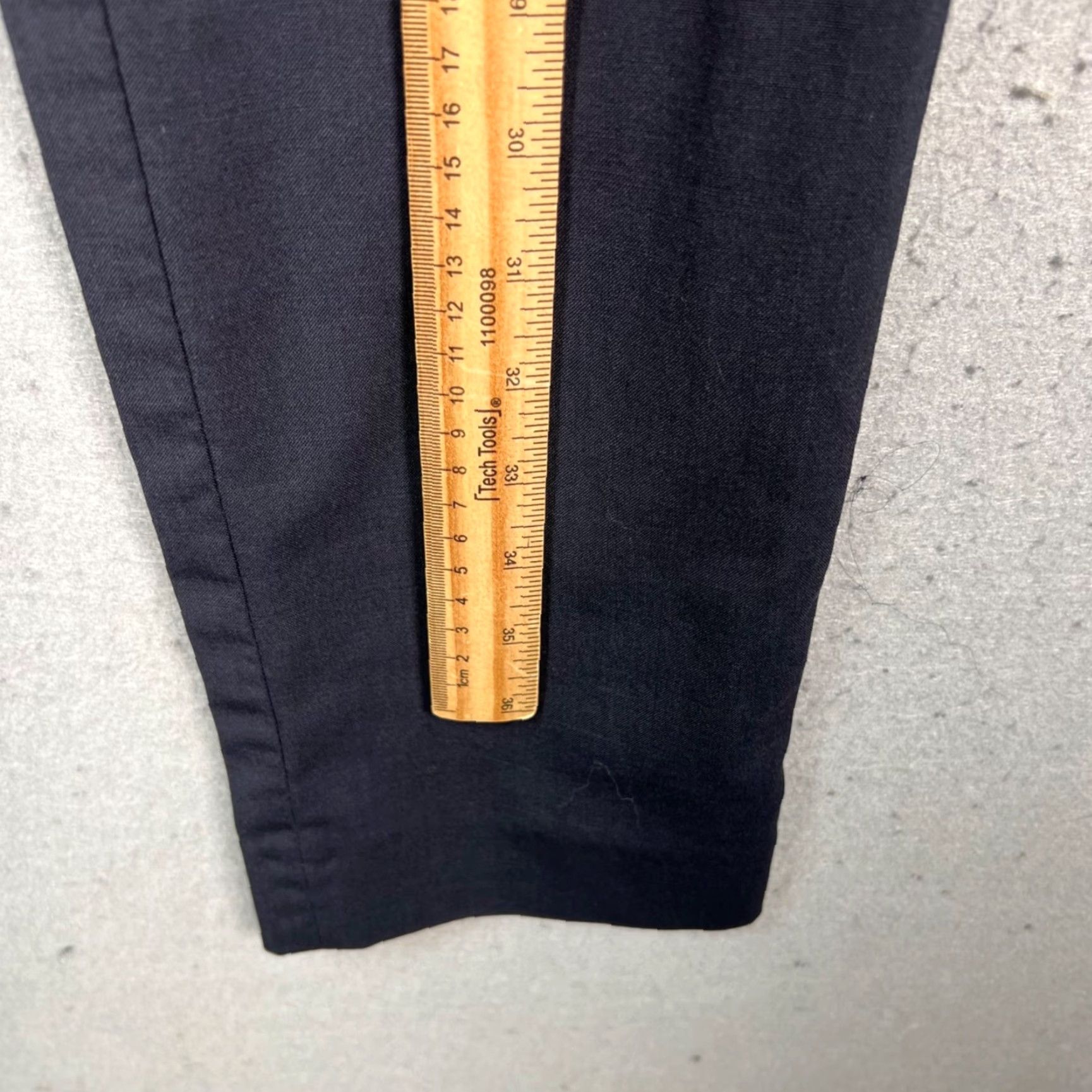 Sandro Sandro Pants WOMENS 38 Black Slim Fit Wool Blend Drawstring Front Flat Waist 27 In Inseam 32 In Chino Tapered Style Size 26" / US 2 / IT 38 - 6 Thumbnail