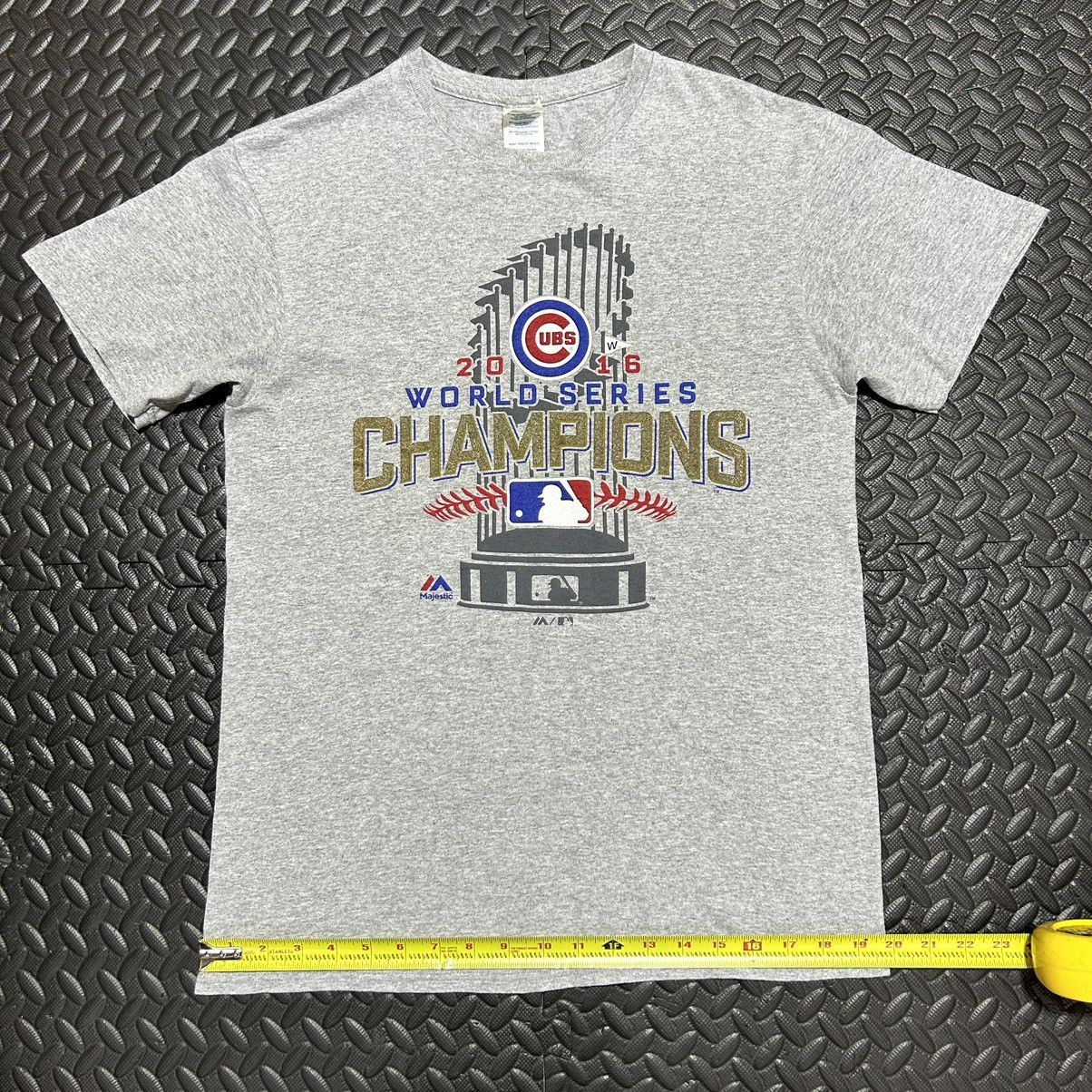 MLB Chicago Cubs 2016 World Series Champions Shirt Medium Gray Size US M / EU 48-50 / 2 - 8 Thumbnail