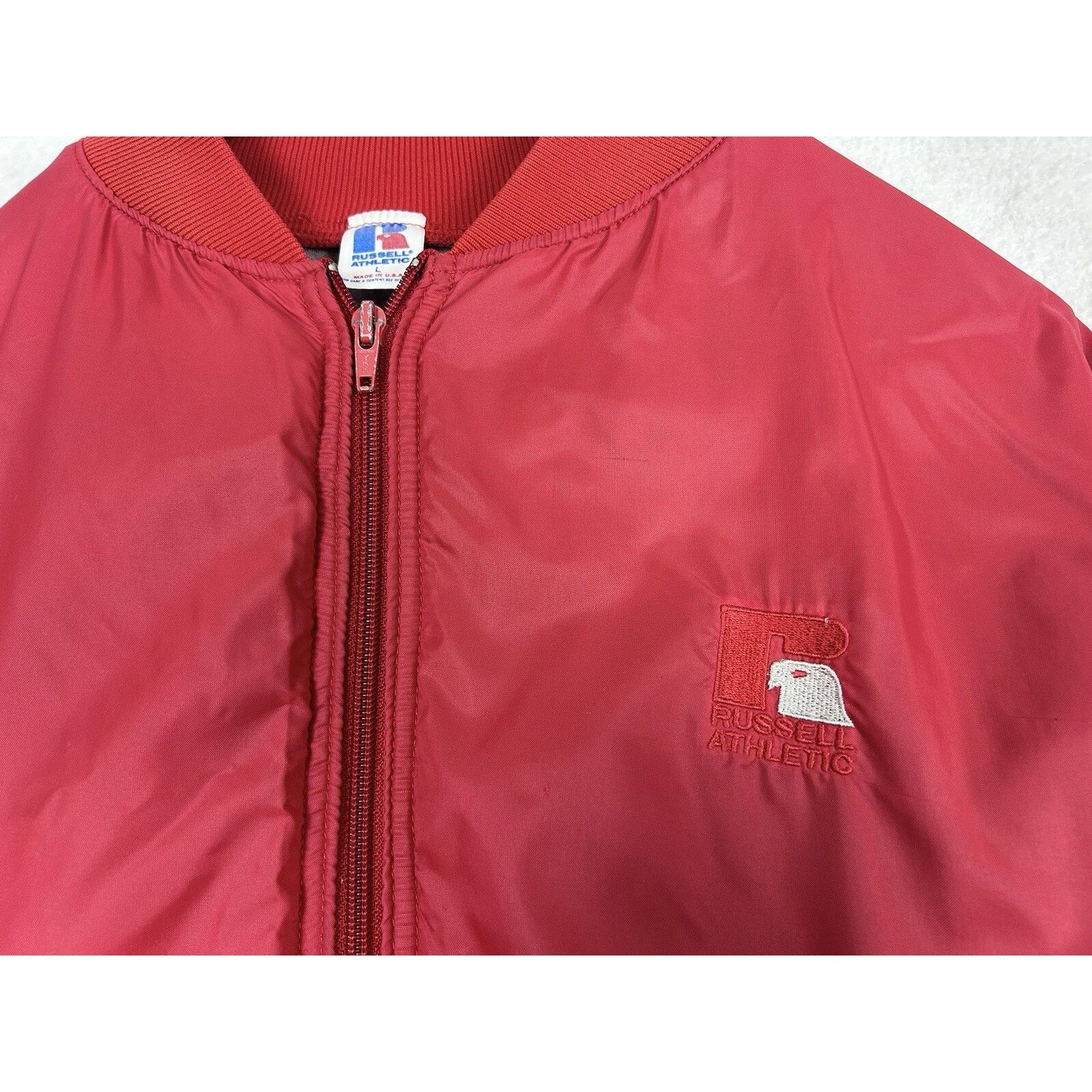 Russell Athletic VTG Russell Athletic Red Zip-Up Windbreaker L Eagle Logo Size US L / EU 52-54 / 3 - 2 Thumbnail