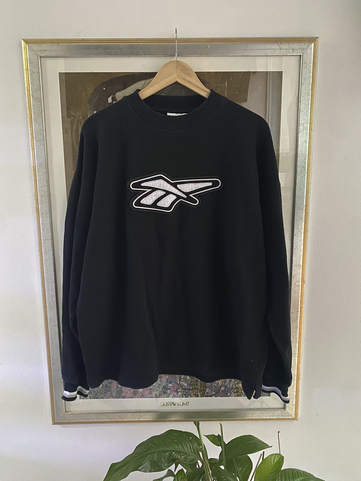 Image of Reebok Sweater Big Logo 90's in Black, Men's (Size XL)