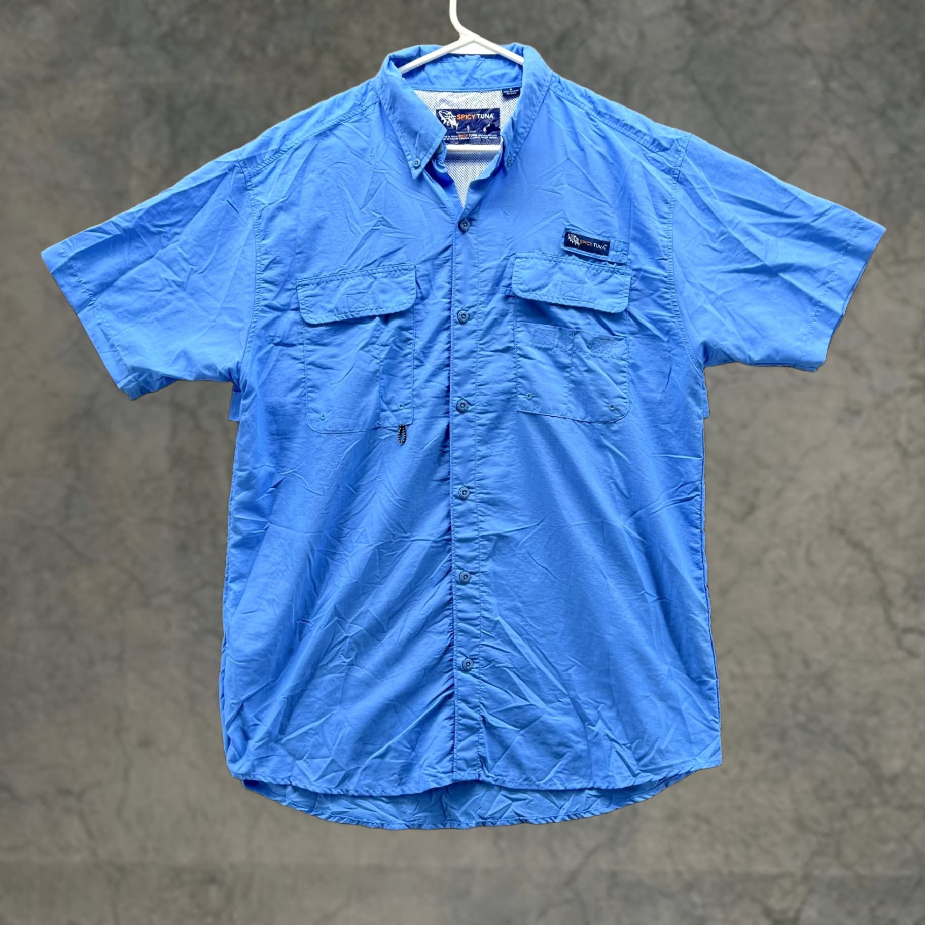 Vintage VINTAGE Spicy Tuna Shirt Men Medium Blue Casual Button Down Vented Fishing Short Sleeve Size US M / EU 48-50 / 2 - 1 Thumbnail