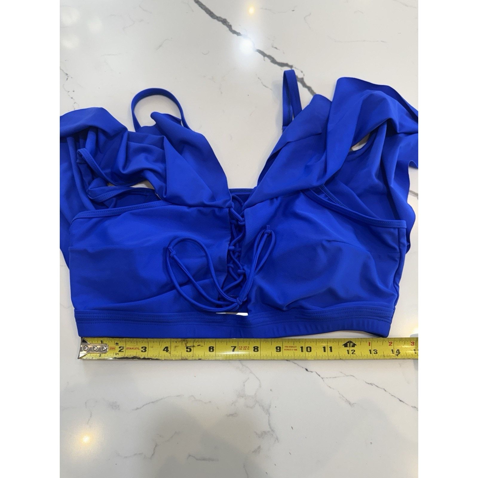 Other Women’s Blue Bikini Set LX High Waist Strappy Bottoms Ruffle Size ONE SIZE - 4 Thumbnail