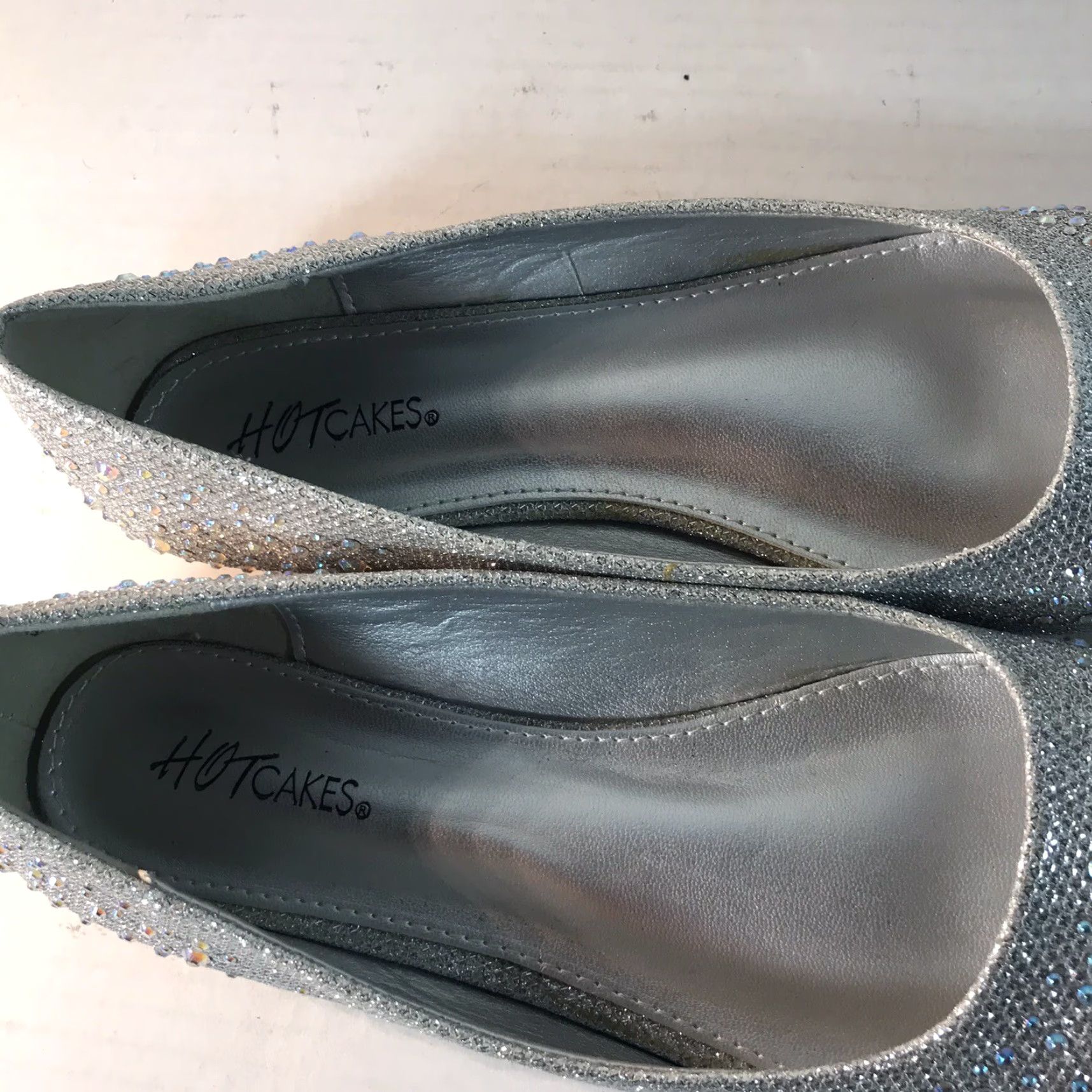Vintage Hotcakes Orleans Silver Sequin Rhinestone Ballet Flats Women's Size 6.5M Dressy Slip-On Flat Size US 6.5 / IT 36.5 - 5 Thumbnail