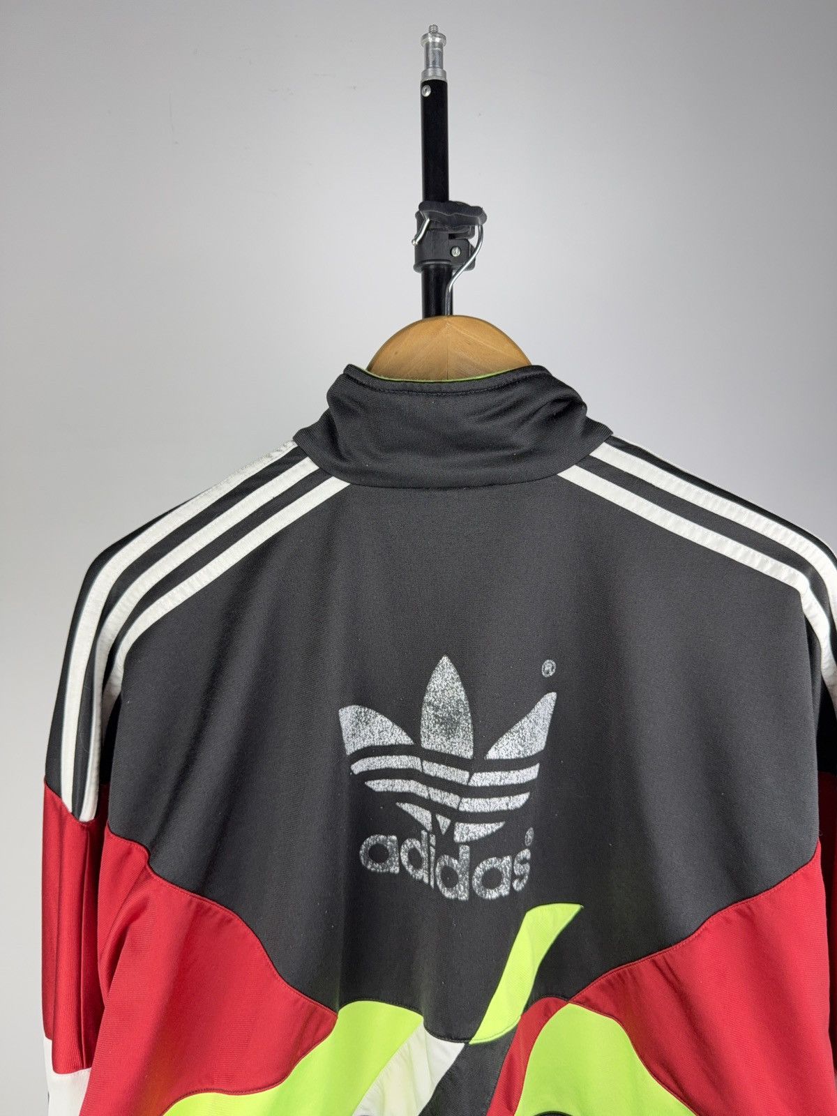 Adidas Vintage 90s Adidas Tracksuit Black Neon Trefoil Set Size US M / EU 48-50 / 2 - 12 Thumbnail