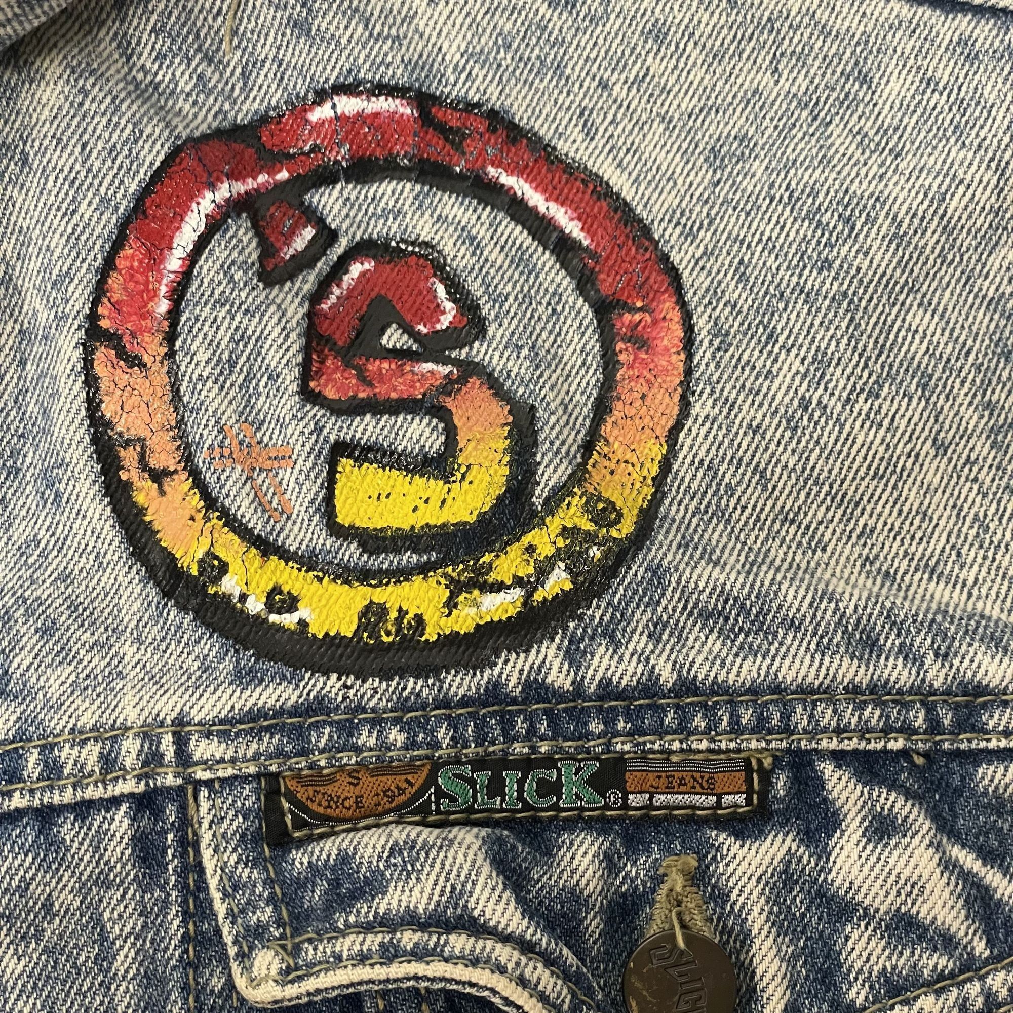 Slick Vtg Slick Bad Boy ACID WASH Blue Jean PUNK ROCKER Jacket Size US XL / EU 56 / 4 - 6 Thumbnail