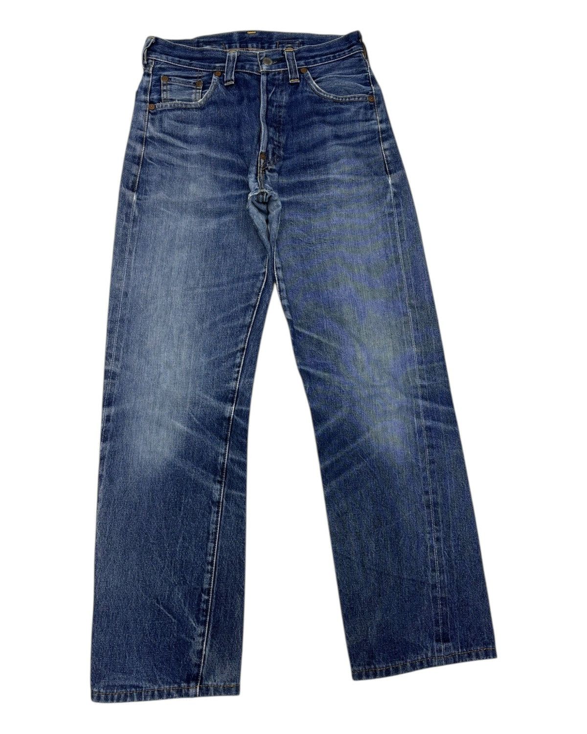 Kapital 🔥VINTAGE LEVIS 201 BIG E SELVEDGE DENIM JEANS RIP BUCKLE Size US 28 / EU 44 - 5 Thumbnail