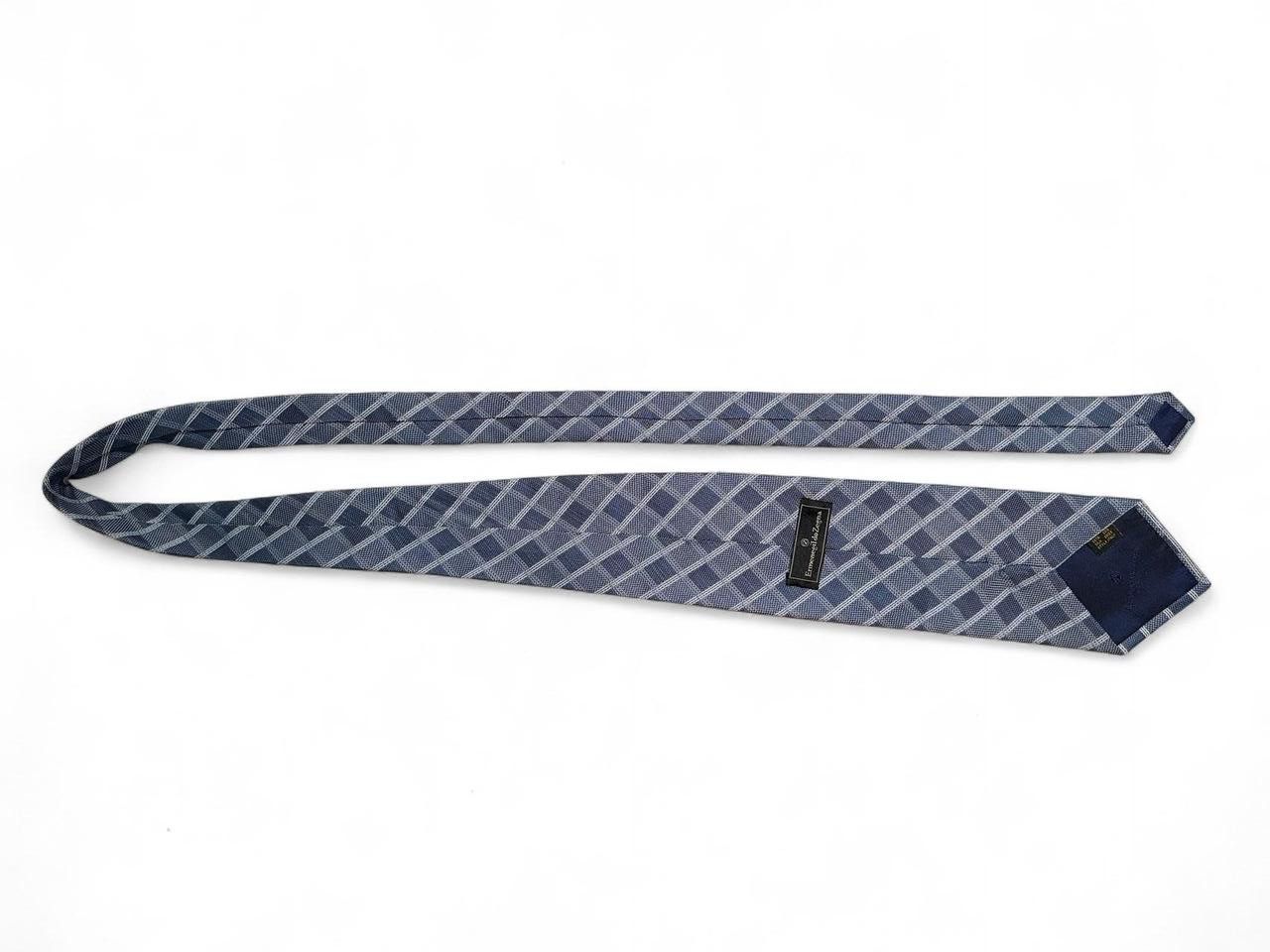 Ermenegildo Zegna ZEGNA Grey Diamond pattern tie | Made in Italy | 100% Silk Size ONE SIZE - 4 Thumbnail