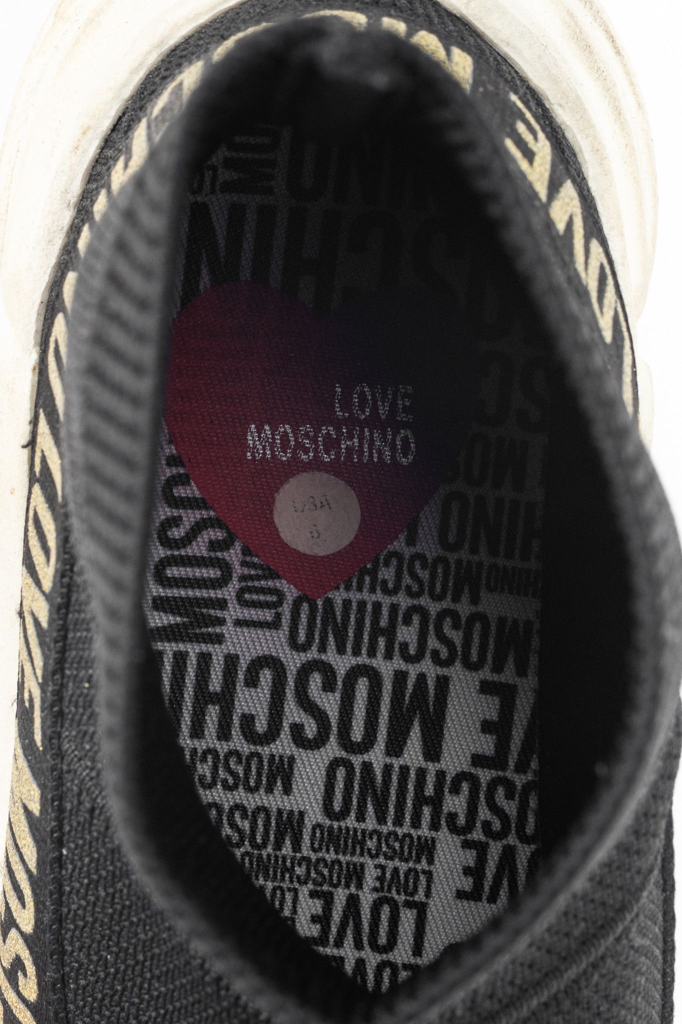 Love Moschino Love Moschino Black Glitter-Logo Sock Sneakers Size US 6.5 / IT 36.5 - 10 Thumbnail