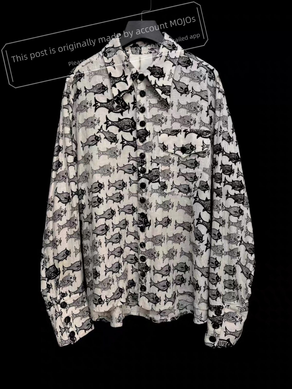 John Alexander Skelton Sz L John Alexander Skelton 21AW Fish Print Shirt mo.jos25 Size US L / EU 52-54 / 3 - 1 Thumbnail