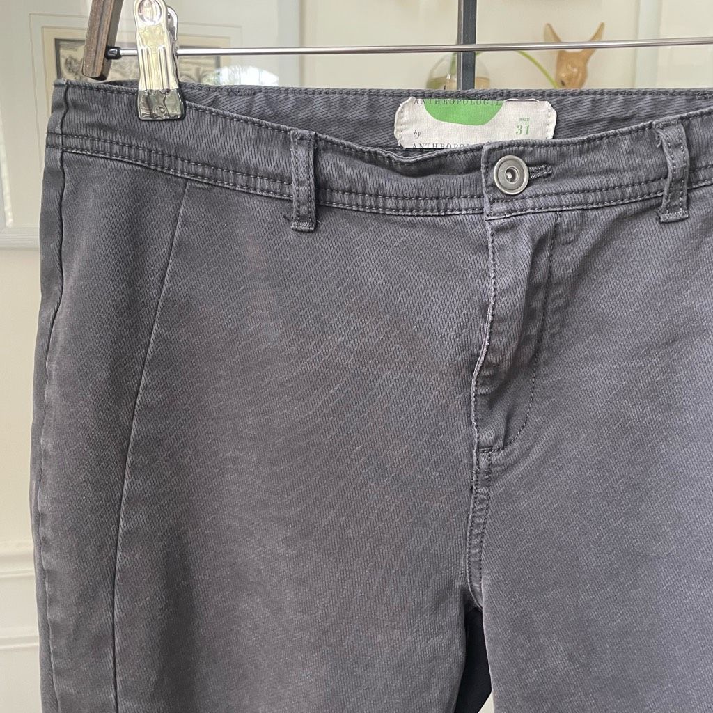 Anthropologie Anthropologie Washed Black Charcoal Button Ankle Utility Pan Size 31" - 3 Thumbnail