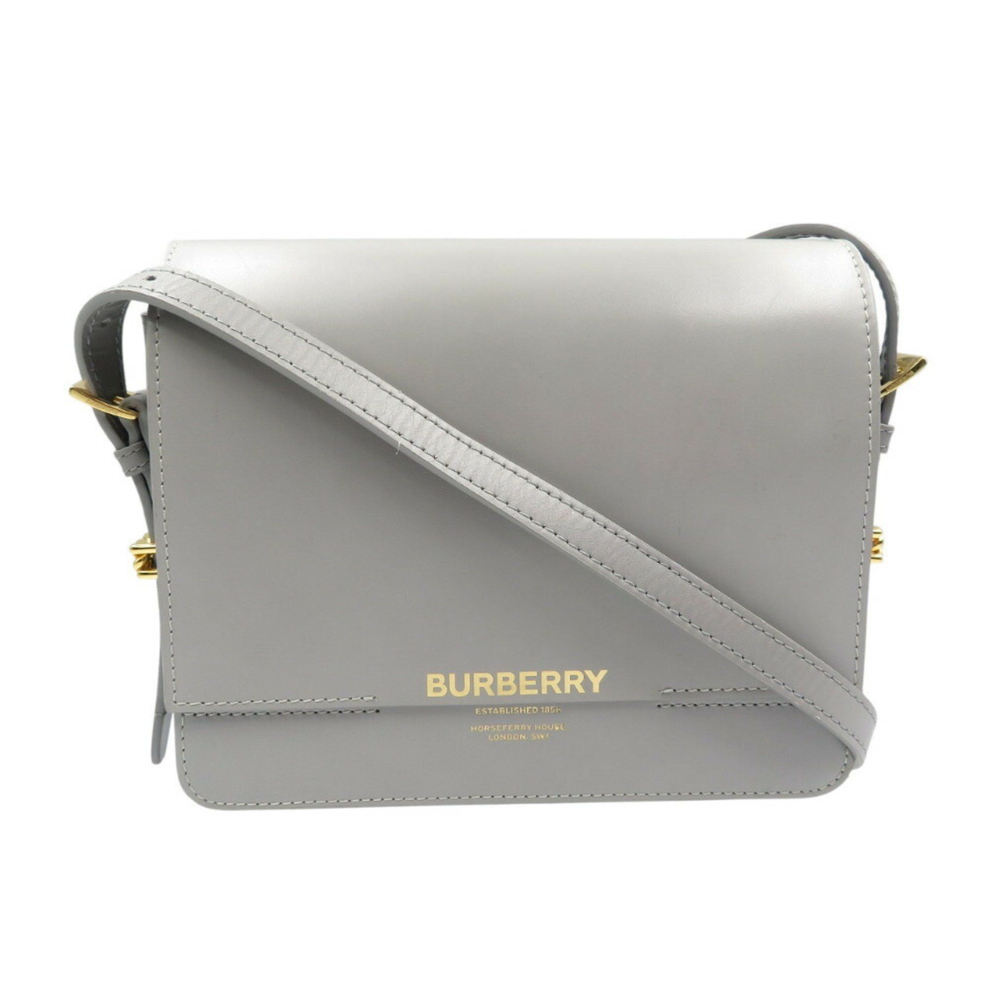 Burberry Leather Grey Shoulder Bag 0374 Burberry, Women's