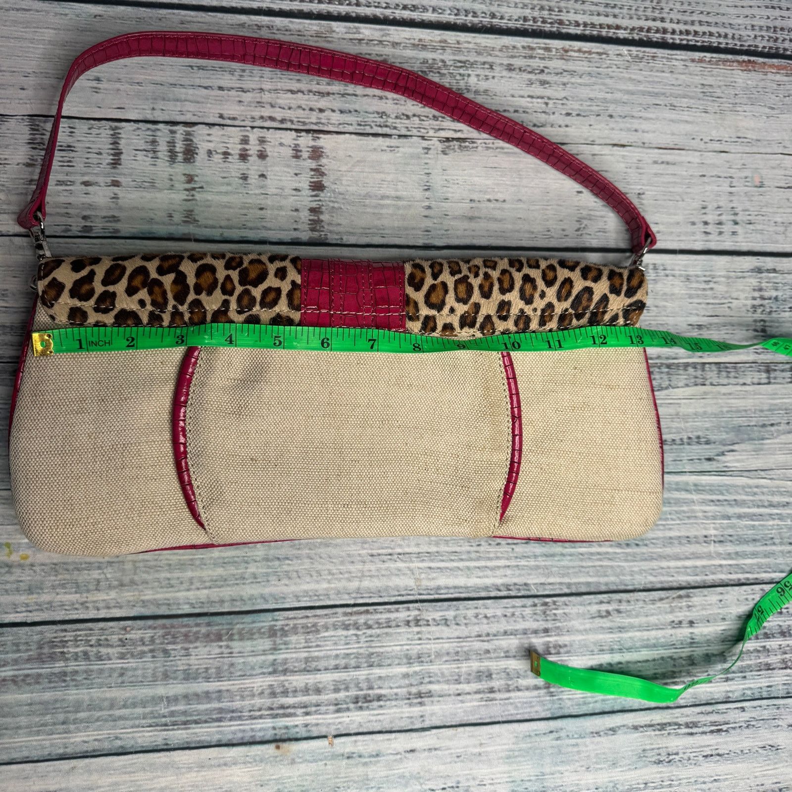 Donald Pliner Donald J Pliner Leopard Pink Croc Embossed Shoulder Bag Size ONE SIZE - 5 Thumbnail