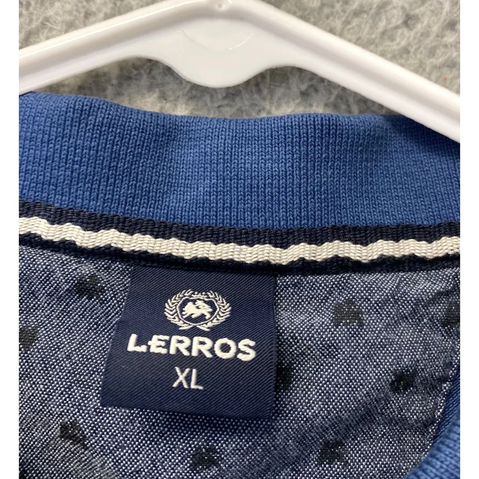 Vintage LERROS Polo Shirt Men Blue Striped 100% Cotton XL - Casual Golf Workwear Regular Fit Men's Shirt Size US XL / EU 56 / 4 - 3 Thumbnail