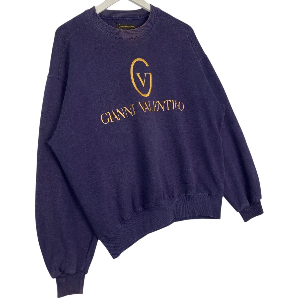 Vintage Vintage Gianni Valentino Sweatshirt Crewneck Big Logo Purple Size US M / EU 48-50 / 2 - 3 Thumbnail
