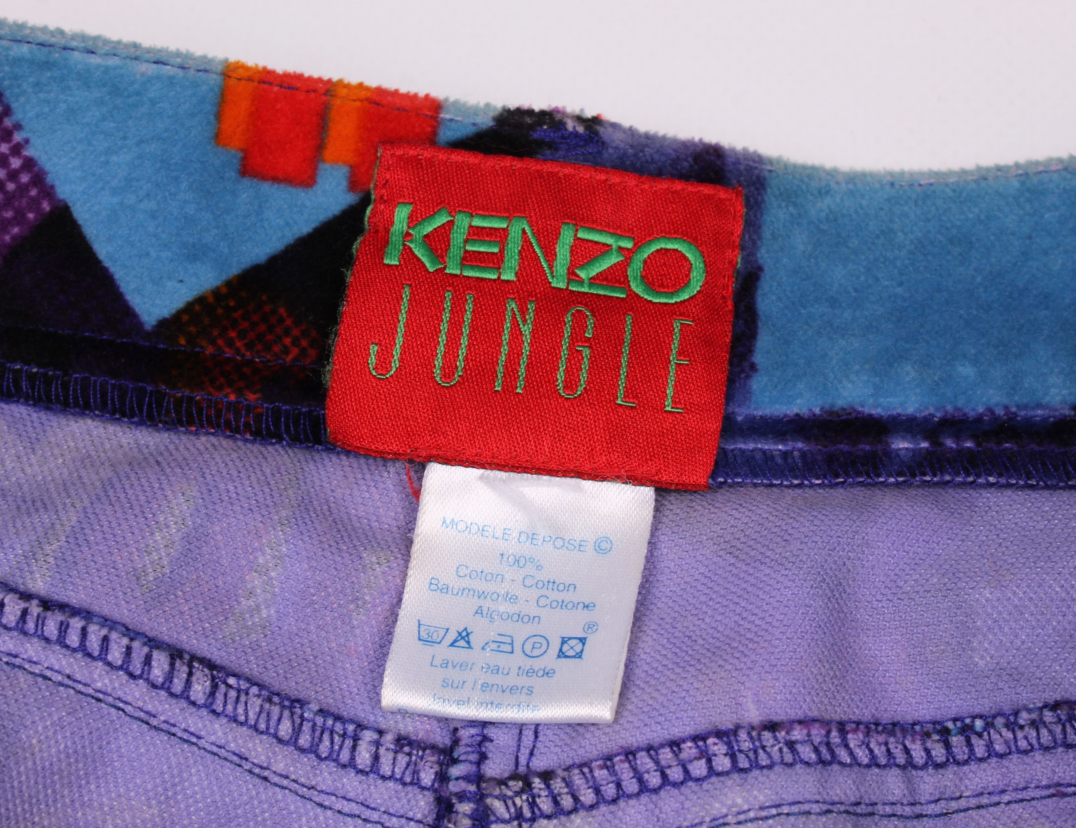 Kenzo × Vintage Vintage Kenzo Jungle 80's Velour Printed Pants Trousers Size 30" / US 8 / IT 44 - 5 Thumbnail