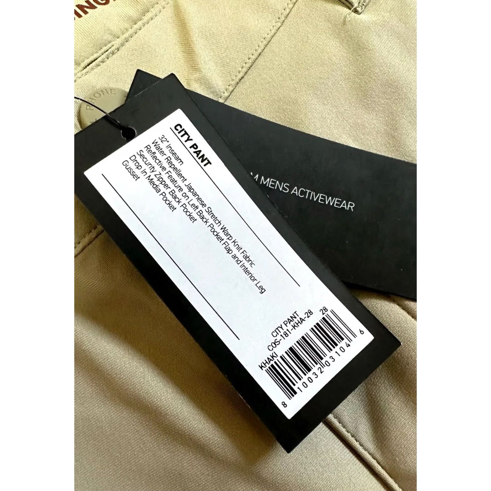Rhone Rhone City Pant Slim Fit Khaki Mens Size 28x32 Size US 28 / EU 44 - 3 Thumbnail