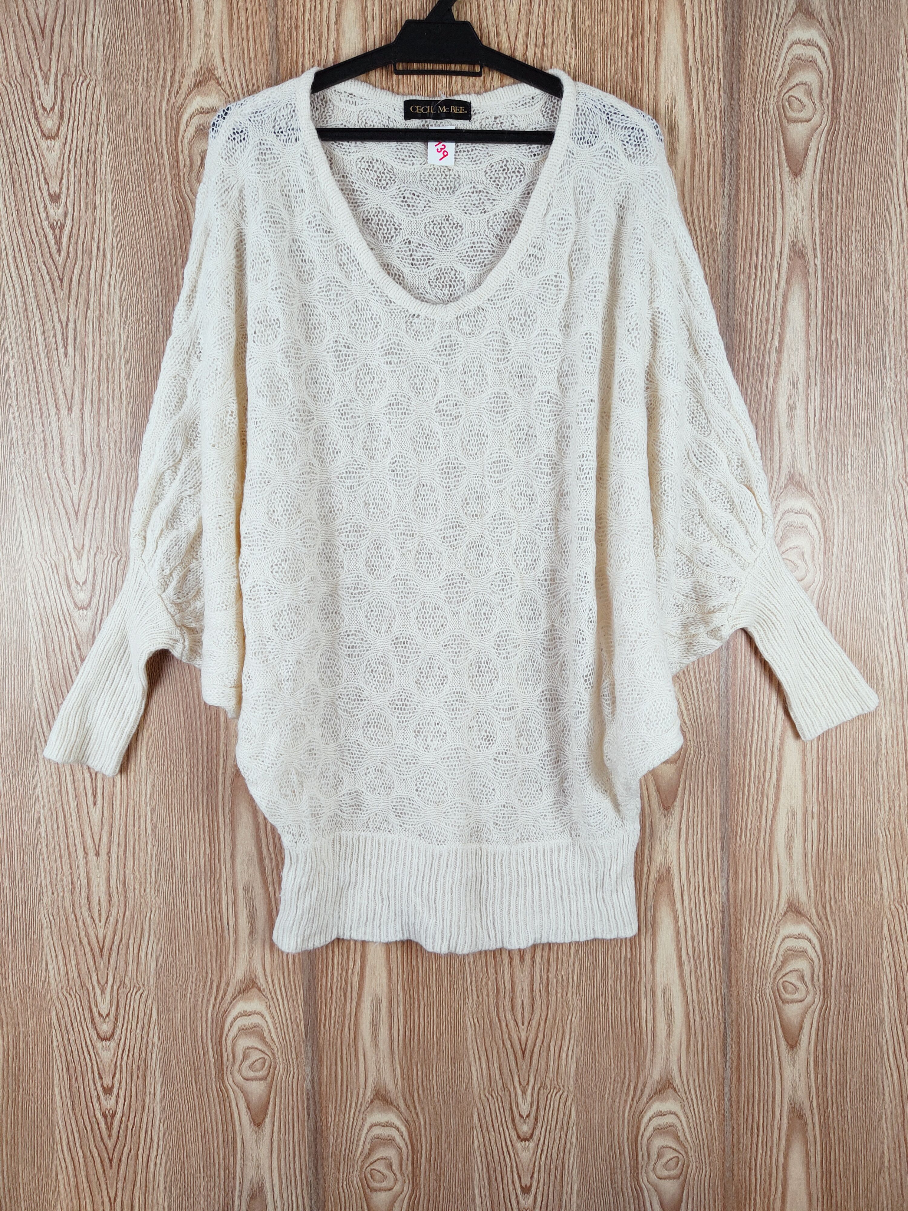 Designer × Homespun Knitwear × Japanese Brand Cecil McBee Cream Knitwear Sweatshirts #W139 Size M / US 6-8 / IT 42-44 - 1 Thumbnail