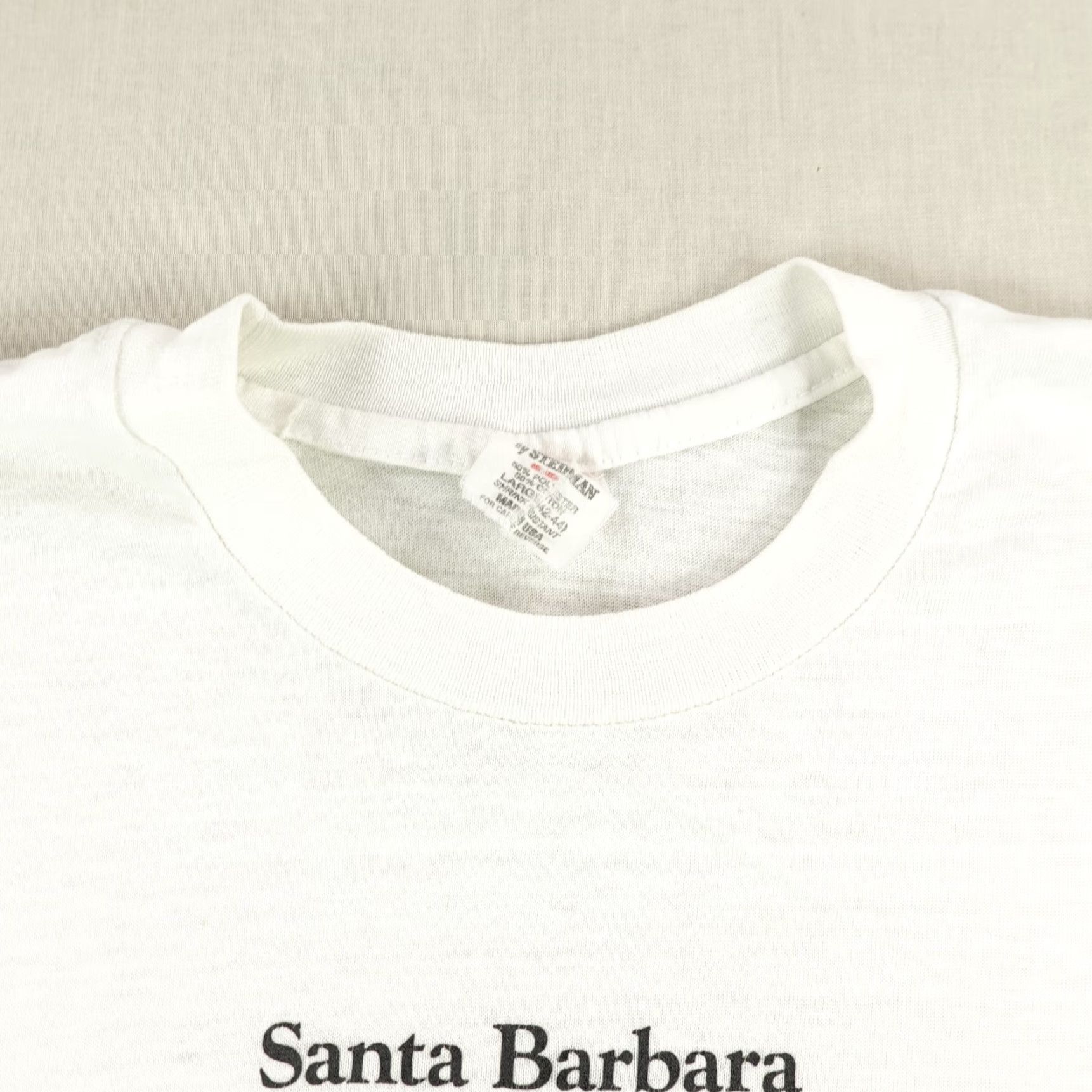 Vintage VINTAGE Santa Barbara Shirt Mens L Sleeveless Tank 80s Stedman Cotton Polyester White Graphic Print Bear Necessities Beach California Outdoors Mens Size US L / EU 52-54 / 3 - 3 Thumbnail