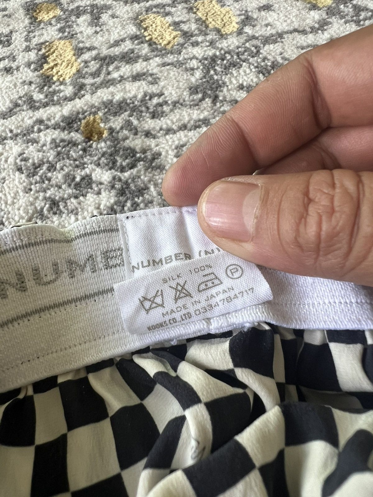 Japanese Brand × Takahiromiyashita The Soloist. Number (N)ine Checkered Silk white black skirt boxer pants Size 32" / US 10 / IT 46 - 14 Thumbnail