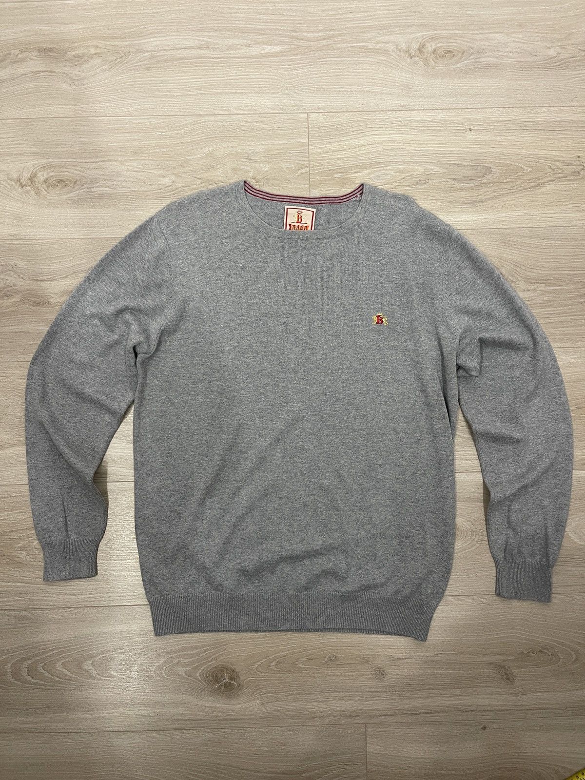 Baracuta Baracuta Luxury Mid-Grey Marl Cotton Knit Crewneck Sweater L Size US L / EU 52-54 / 3 - 10 Thumbnail