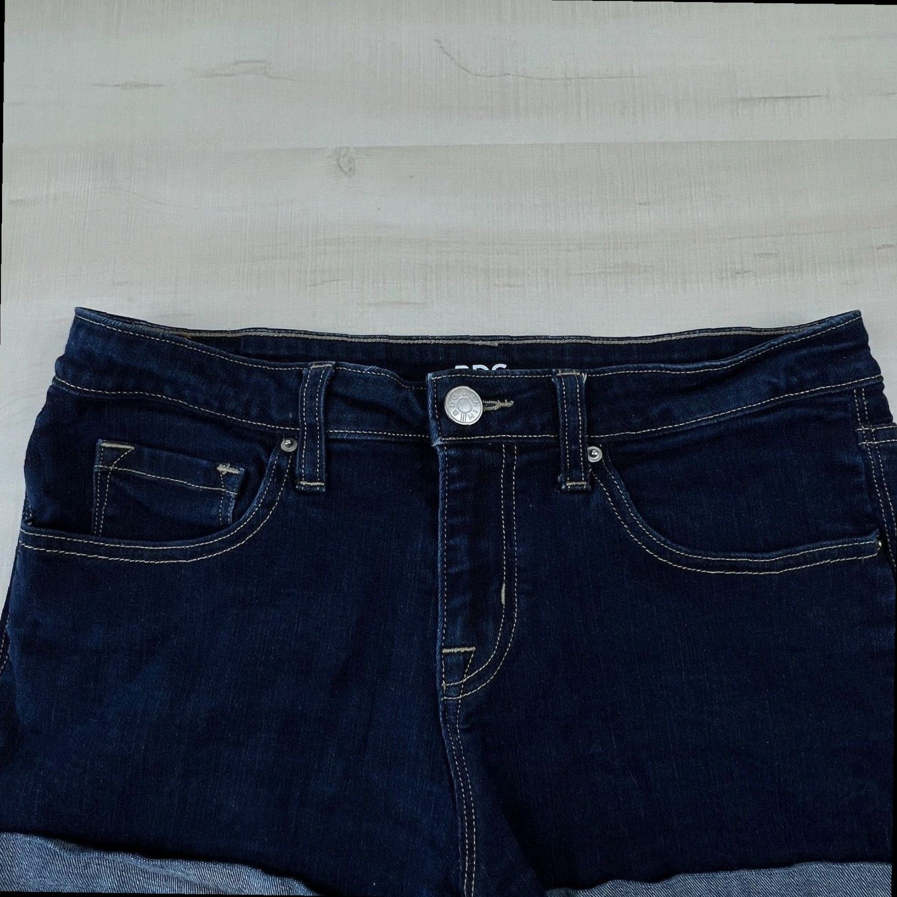 Bdg BDG Blue Denim Shorts Women's 28 Mid Rise Cut Offs Rolled Hem Size 28" / US 6 / IT 42 - 2 Thumbnail