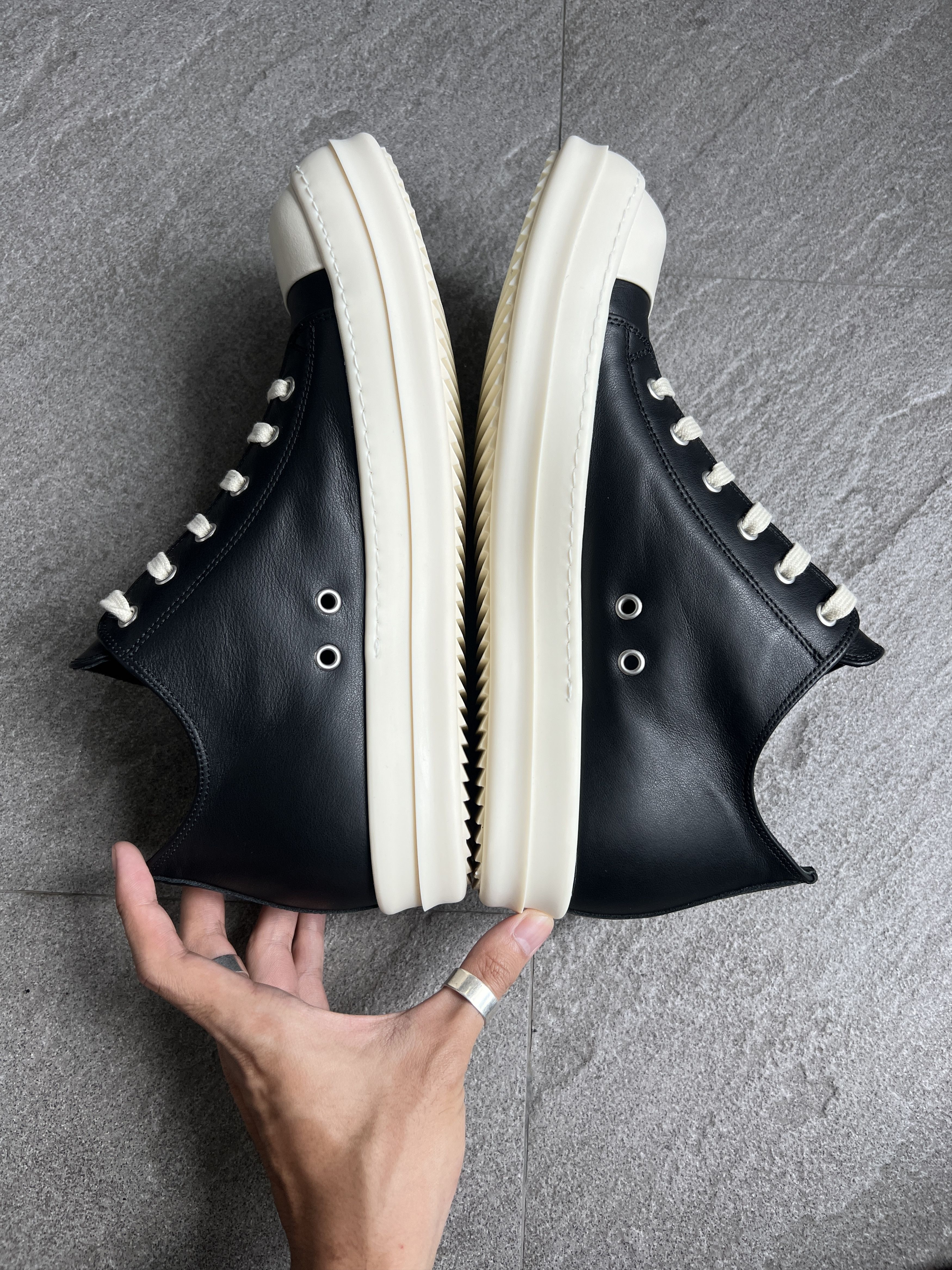 Rick Owens Rick Owens Ramones Low Sneakers Black Milk EU43 New w/ Box Size US 10 / EU 43 - 7 Thumbnail