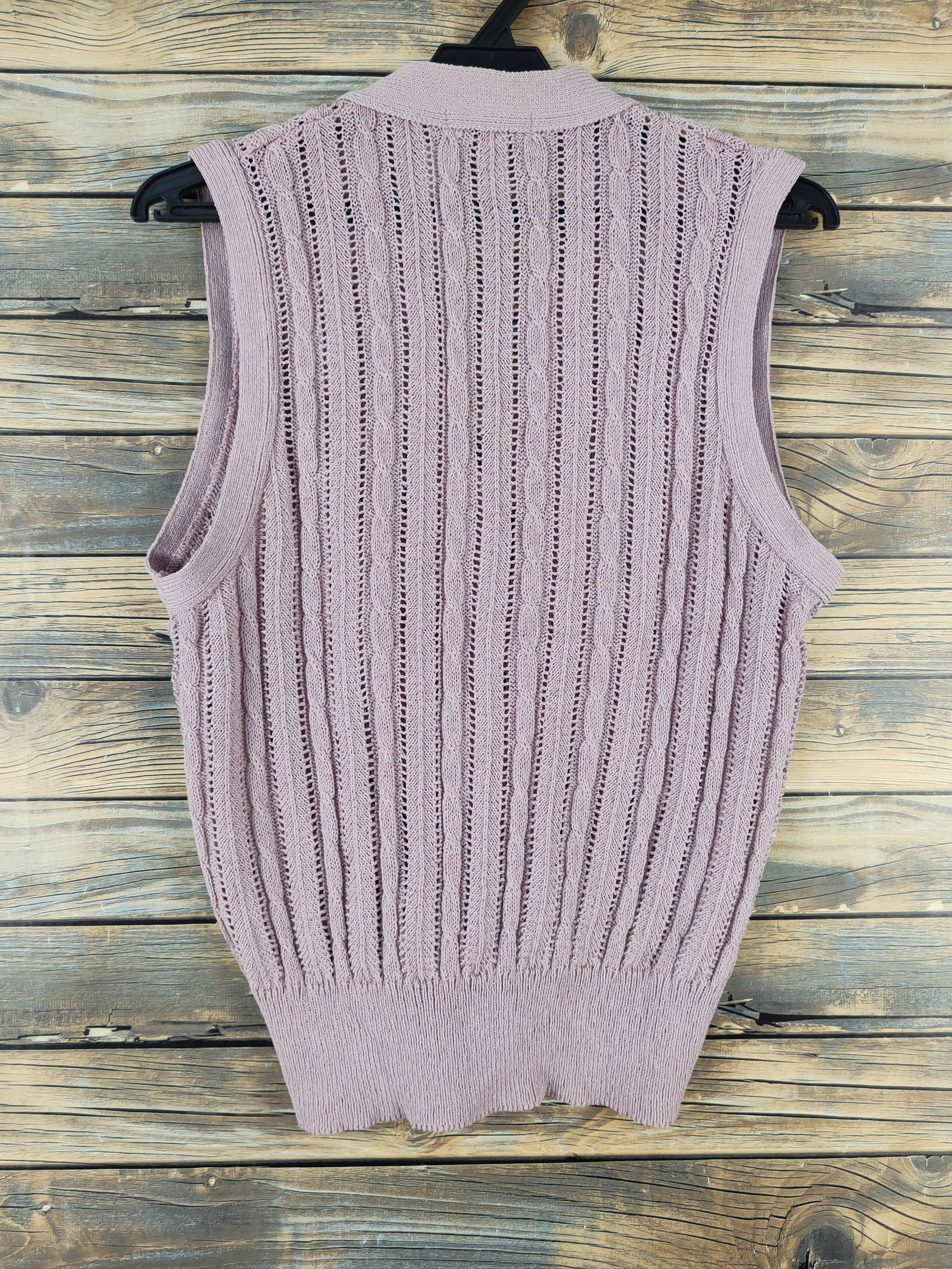 Homespun Knitwear Womiyan Pink Crochet Knitwear Vests #W2121 Size S / US 4 / IT 40 - 7 Thumbnail