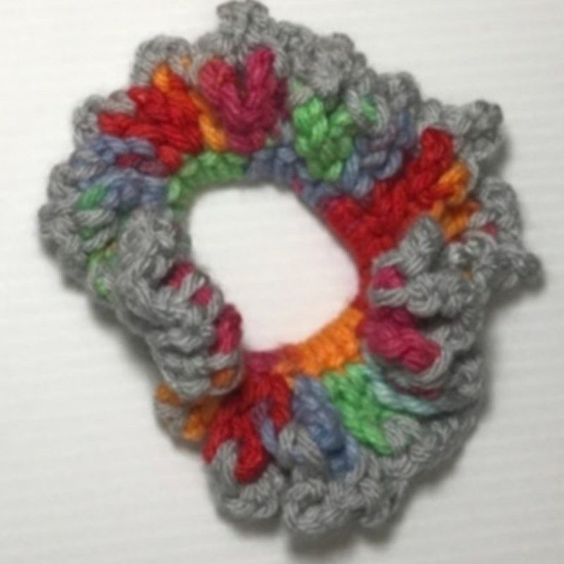 Handmade NWT Multicolor Handmade Crocheted Hair Scrunchie Set of 3 Size ONE SIZE - 4 Thumbnail