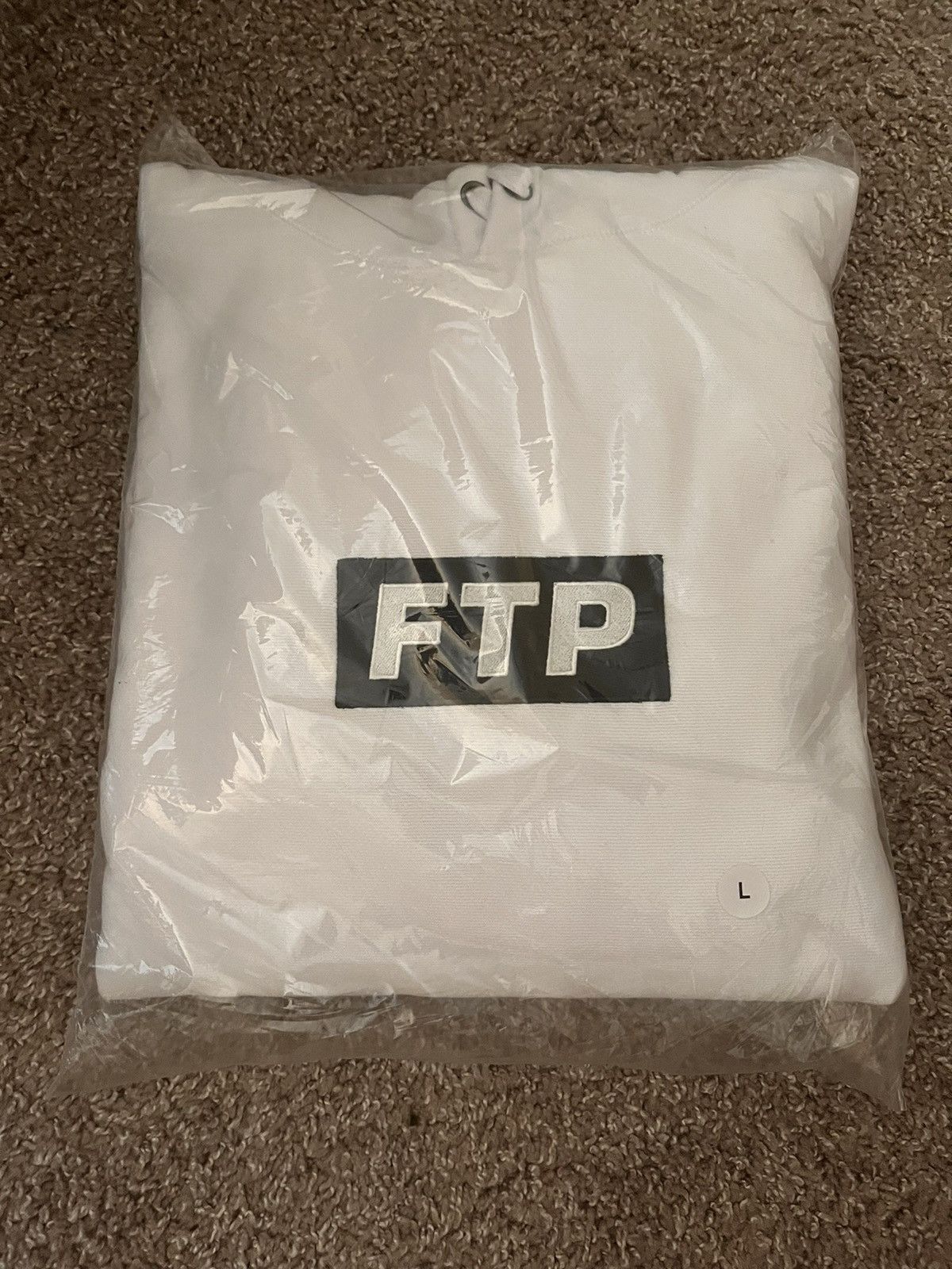 image of Fuck The Population Ftp Slap Logo Pullover Hoodie in White, Men's (Size Large)