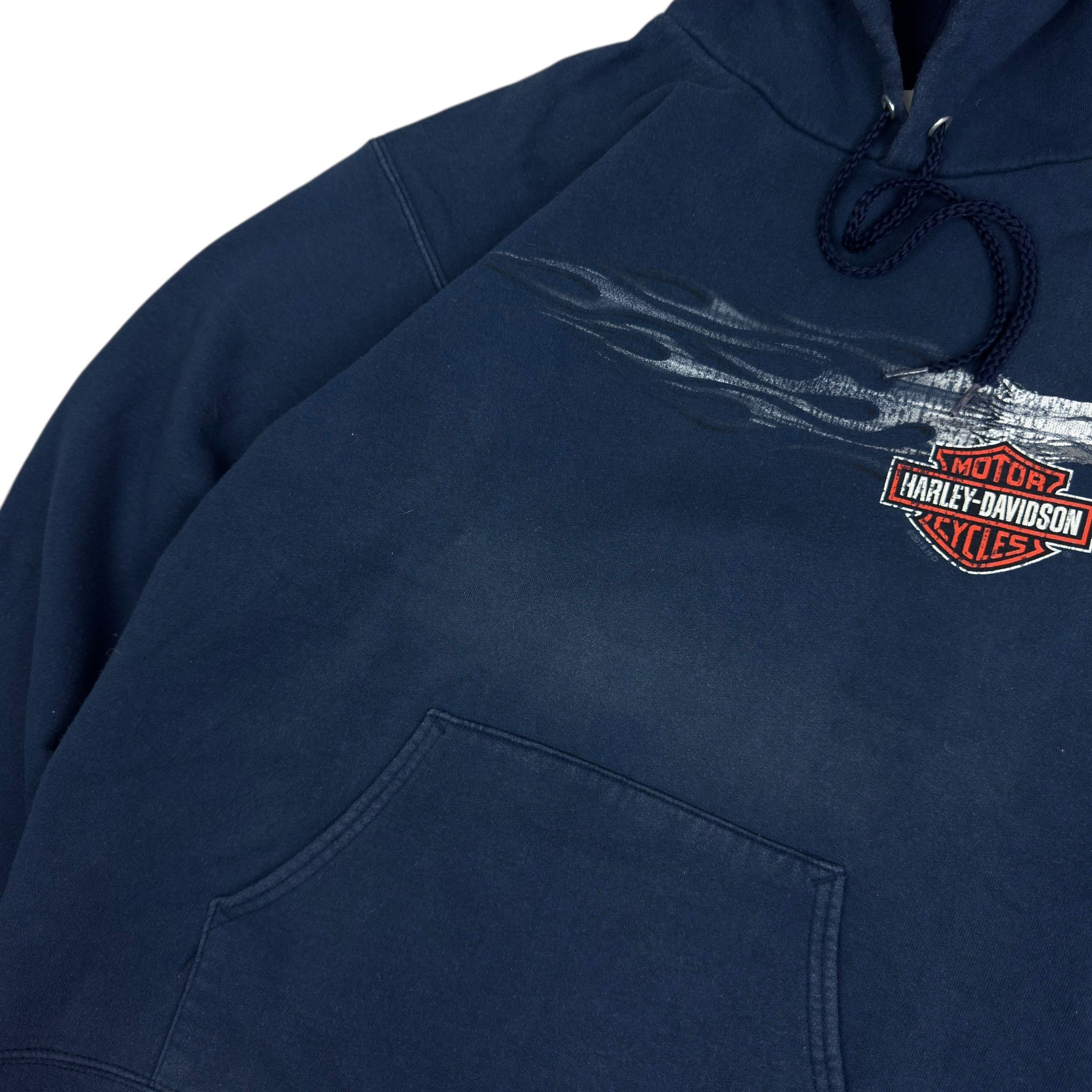 Harley Davidson Harley-Davidson Men's Blue Cotton Pullover Hoodie S (34-36) Size US S / EU 44-46 / 1 - 5 Thumbnail