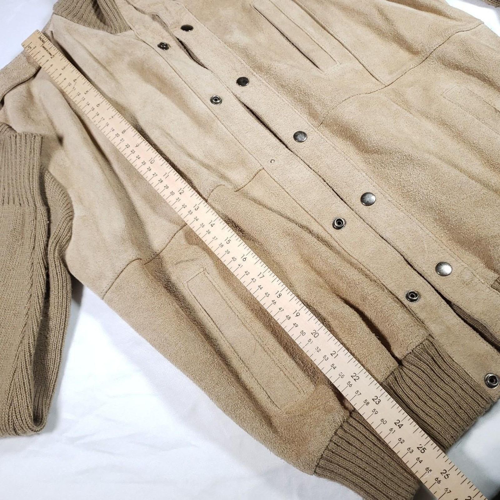 Vintage 60s Burdines Florida Leather Varsity Jacket Knit Size XL Size US XL / EU 56 / 4 - 8 Thumbnail