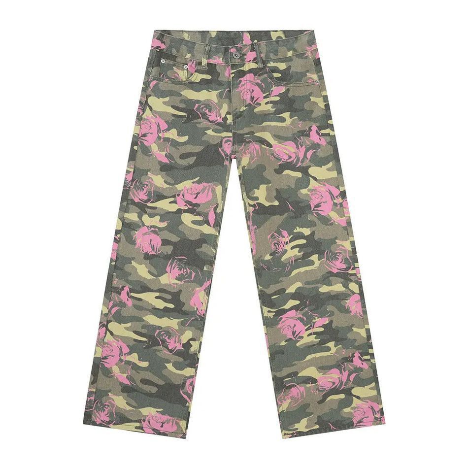 Japanese Brand Loose straight tube camouflage printed jeans Size US 32 / EU 48 - 5 Thumbnail