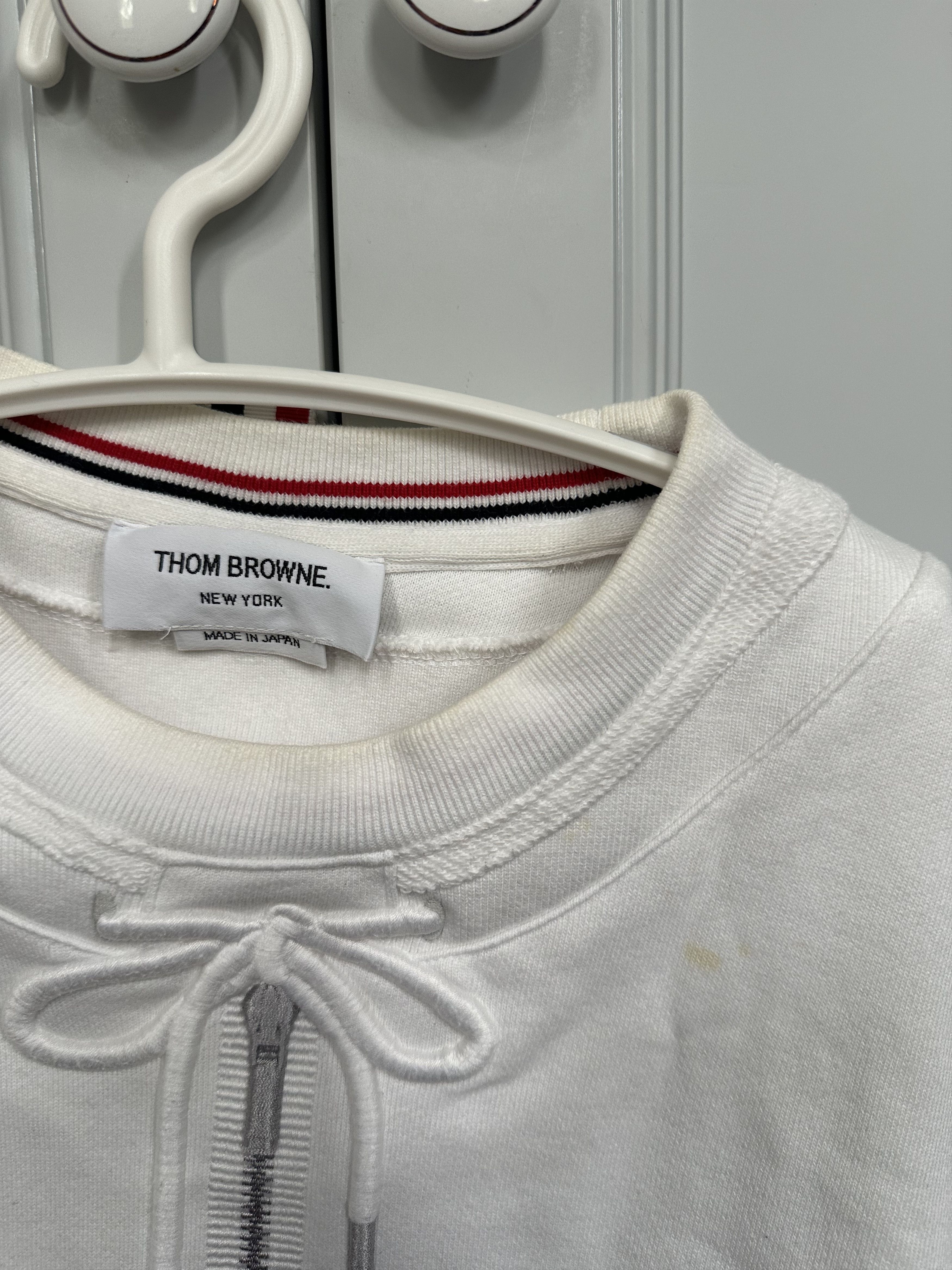 Thom Browne Thom Browne white four-bar sweatshirt Size M / US 6-8 / IT 42-44 - 4 Thumbnail