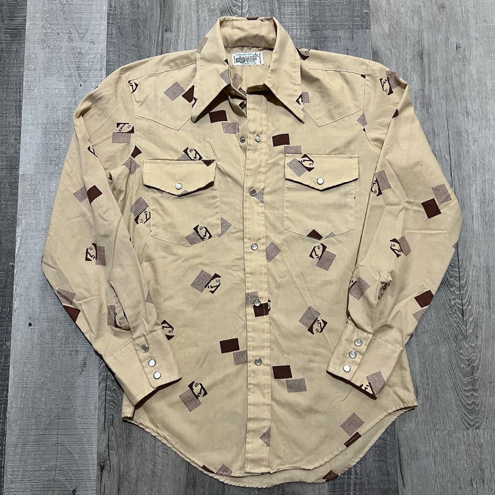 Vintage VTG 1970s Hippie Pearl Snap Permanent Press Collared Shirt Size US S / EU 44-46 / 1 - 1 Thumbnail