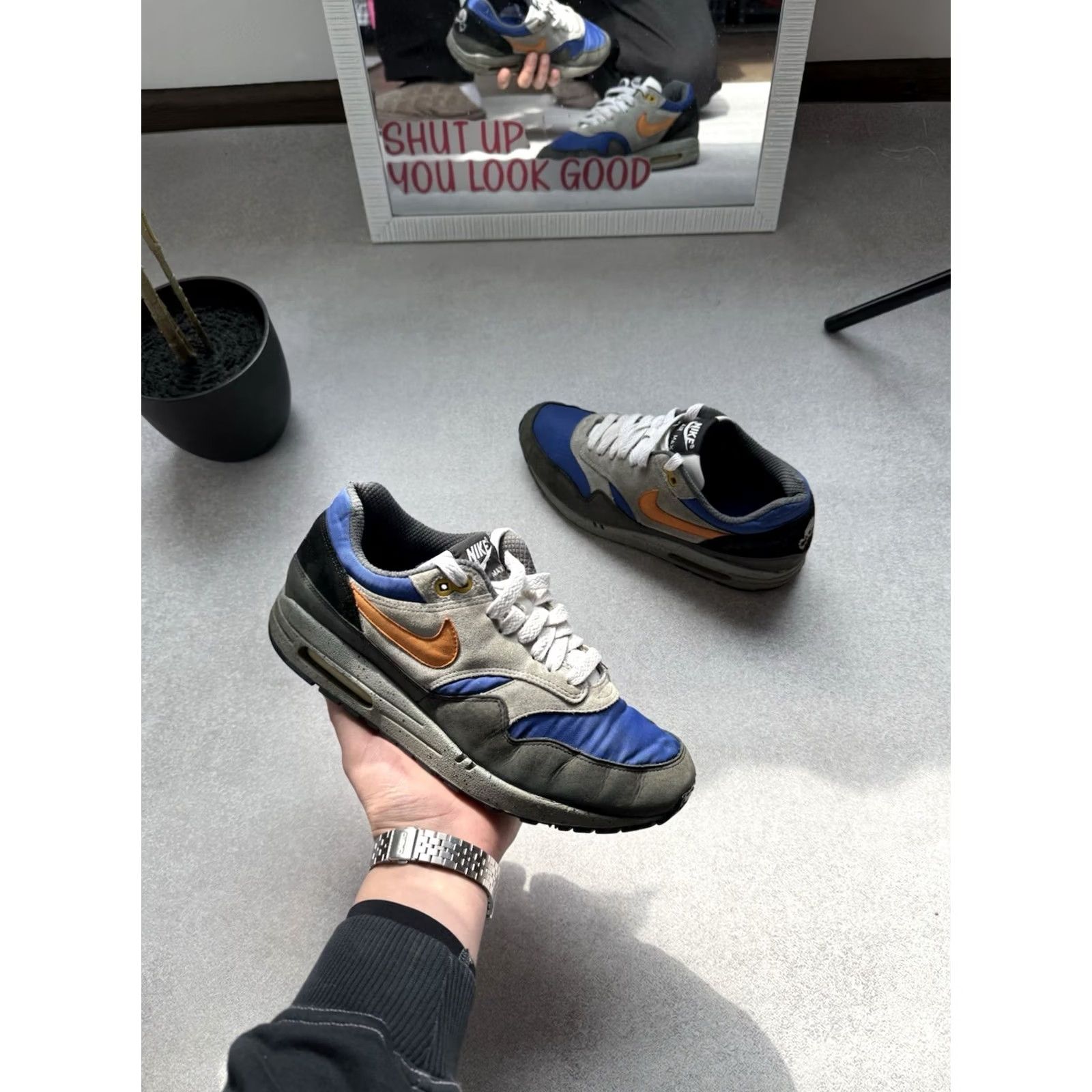 Nike Nike Air Max 1 Skulls Pack Old Royal Black Anthracite 307133-481 RARE Size US 8 Mens Sneakers Air Max 1 Skulls Vintage 2007 Size US 8 / EU 41 - 5 Thumbnail