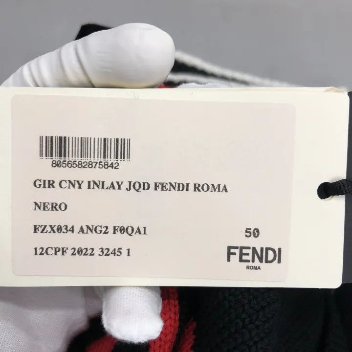 Fendi FENDI Black Logo Embroidered Crewneck Sweater -2507 Size US L / EU 52-54 / 3 - 3 Thumbnail