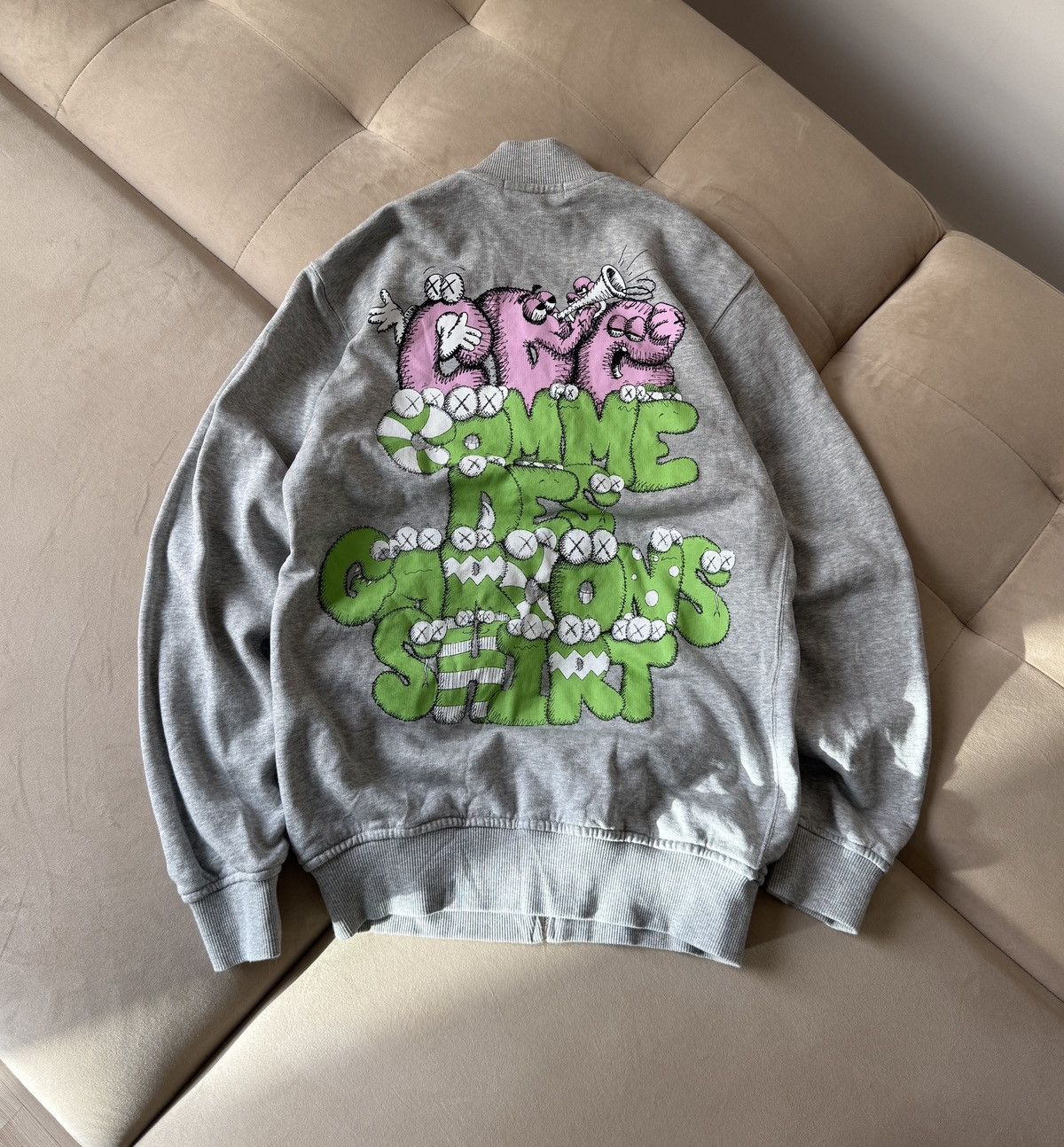 Comme des Garcons Comme des Garçons SHIRT x KAWS Zip-Up Sweatshirt Jacket Grey Size US M / EU 48-50 / 2 - 1 Thumbnail