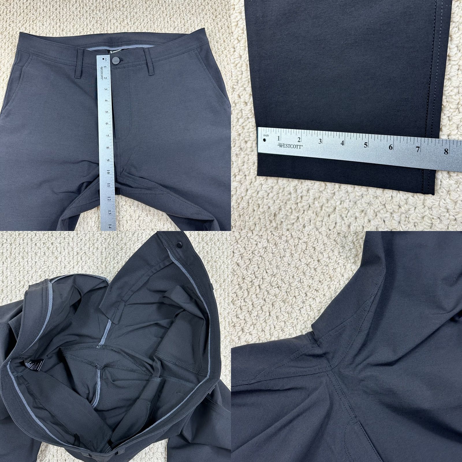 Vintage Proof Pants Black Merino Wool Straight Performance 33x30 Mens Huckberry Size US 33 - 8 Thumbnail