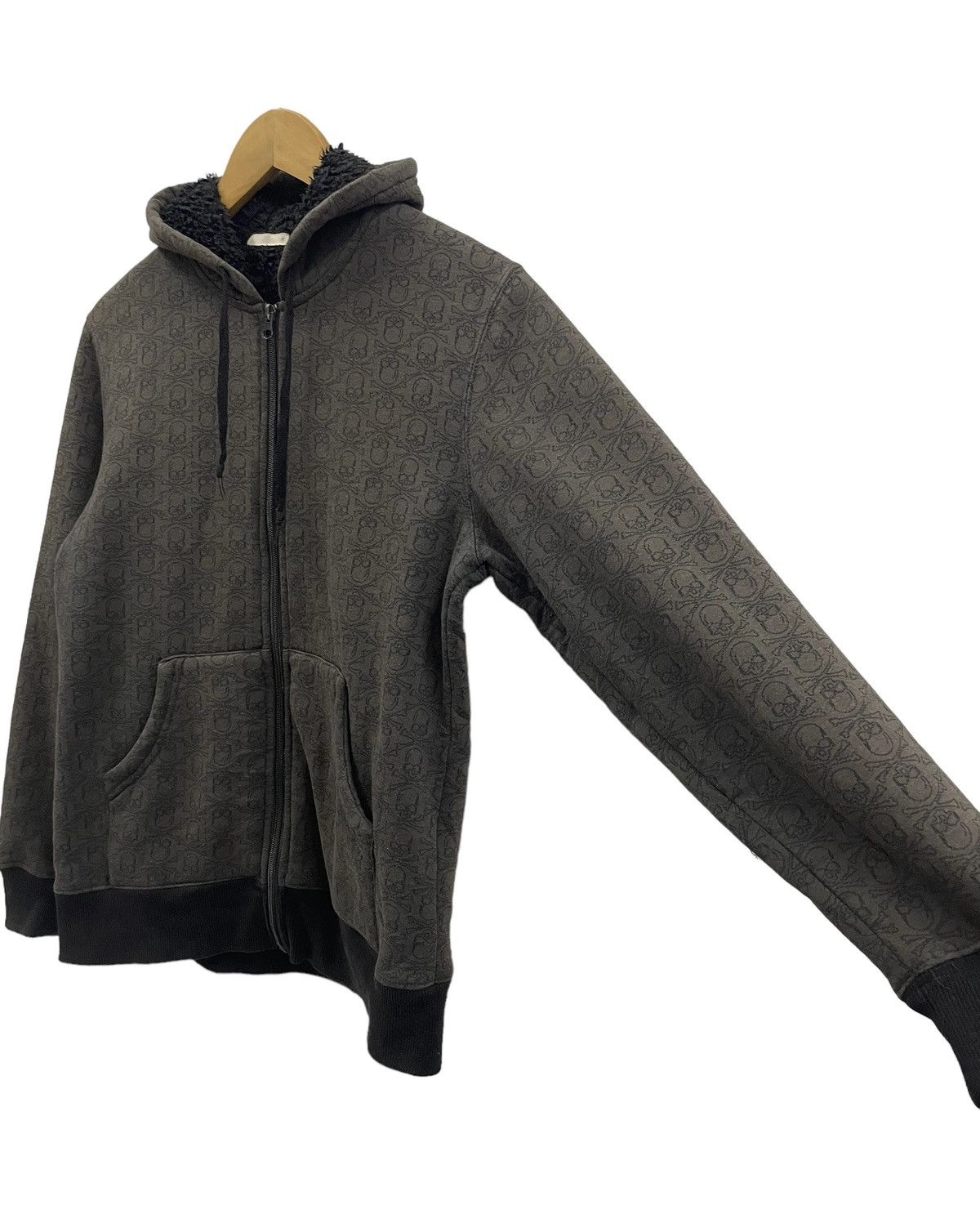 If Six Was Nine Vintage GU Japan Skull Hoodie Sherpa Lining Faded Black Size US S / EU 44-46 / 1 - 3 Thumbnail