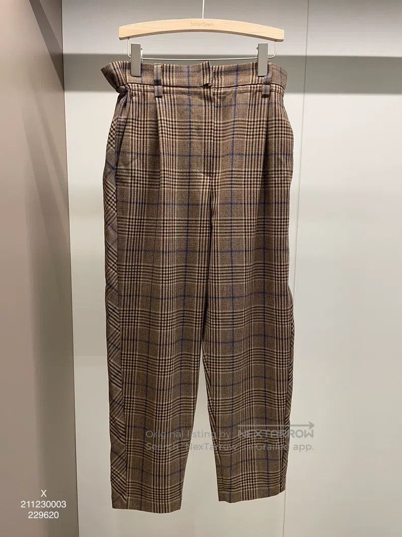 Brunello Cucinelli Brunello Cucinelli Brown check wool casual long pants Size 28" / US 6 / IT 42 - 1 Thumbnail