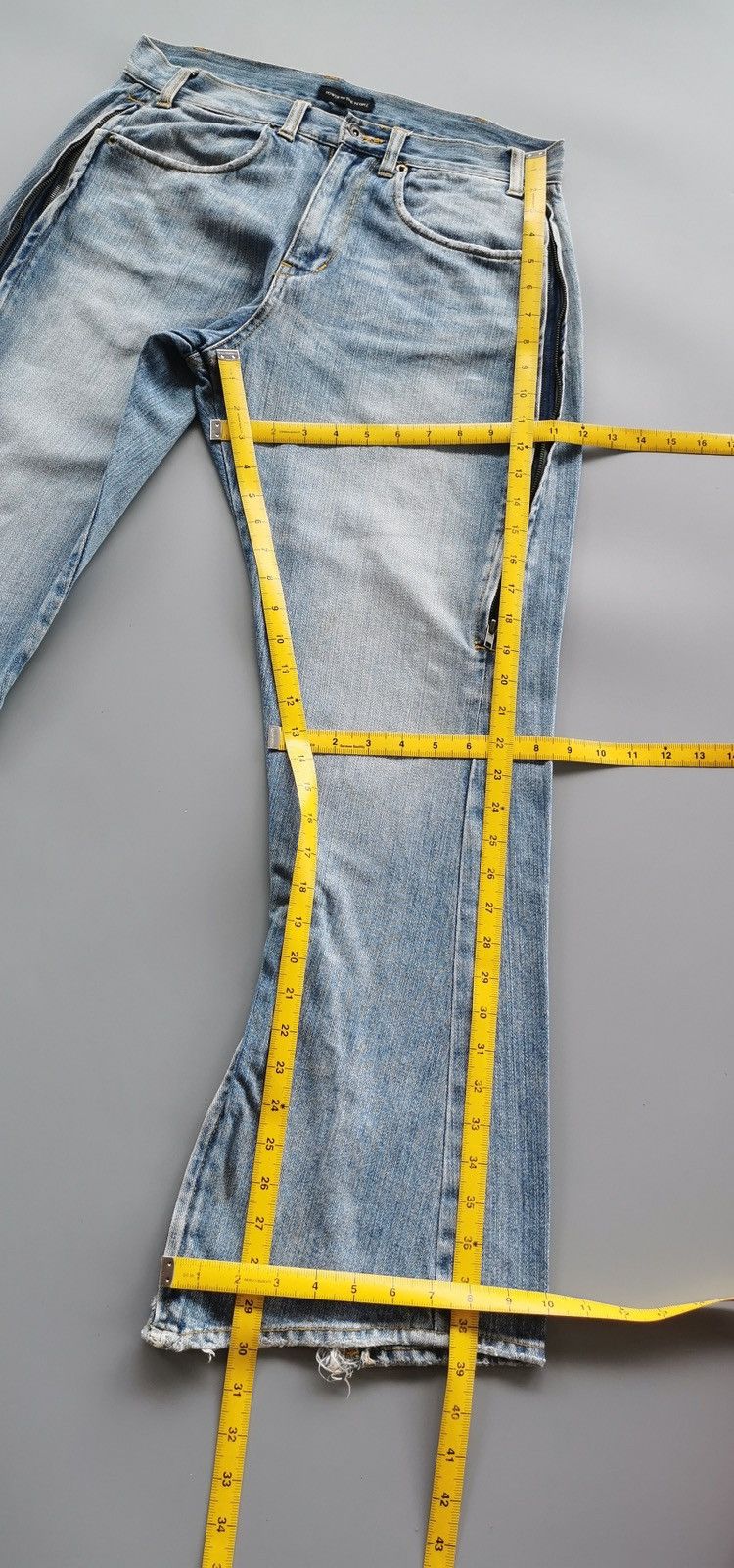 Japanese Brand Bootcut Sheepskin Leather Power To The People Jeans Size US 31 - 15 Thumbnail