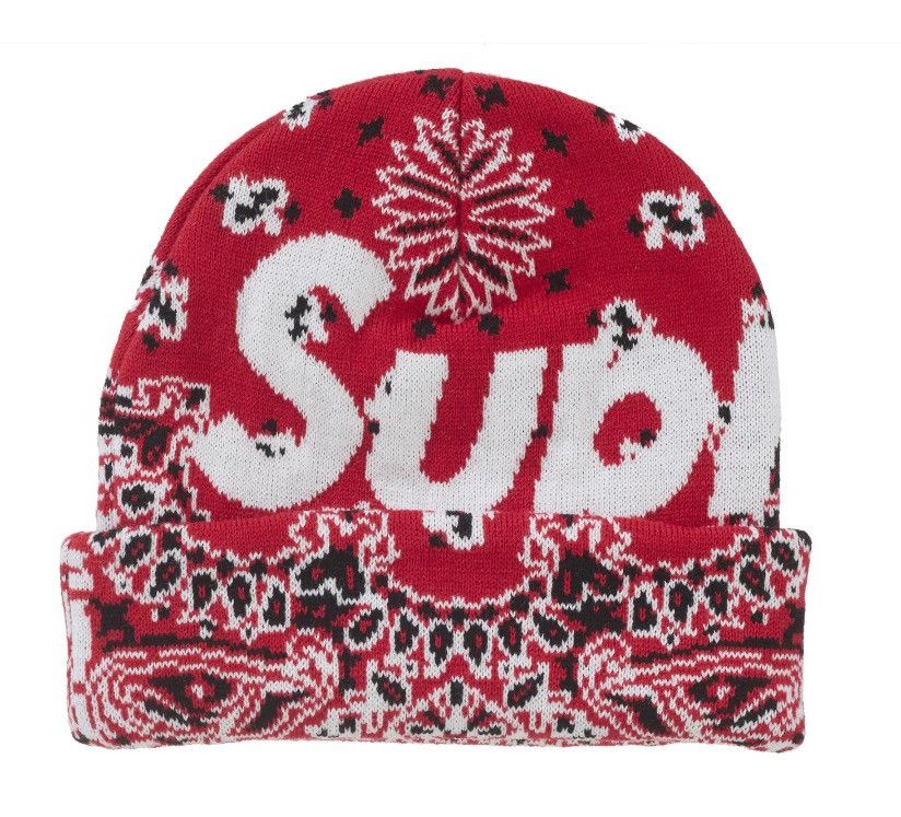 Supreme Supreme Bandana Big Logo Beanie (Red) Size ONE SIZE - 4 Thumbnail