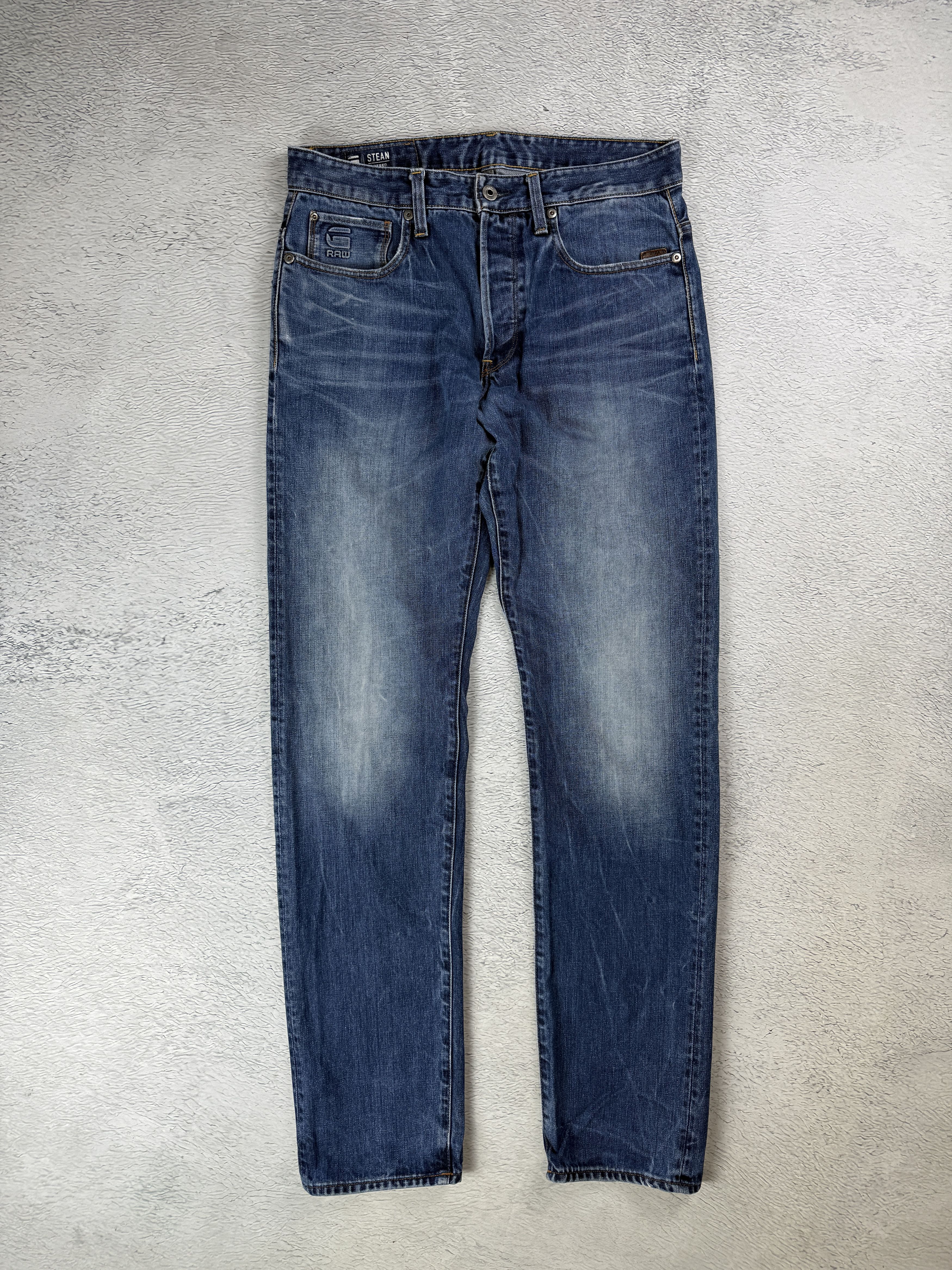 G-Star G-Star Raw Denim Jeans Stean Tapered Blue Distressed Denim Size US 32 / EU 48 - 3 Thumbnail